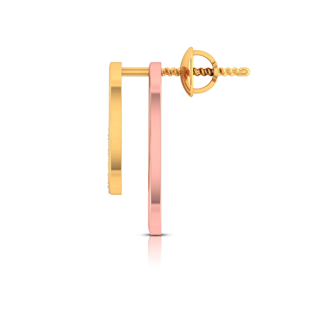 Magic Dual Tone Diamond Oval Earrings