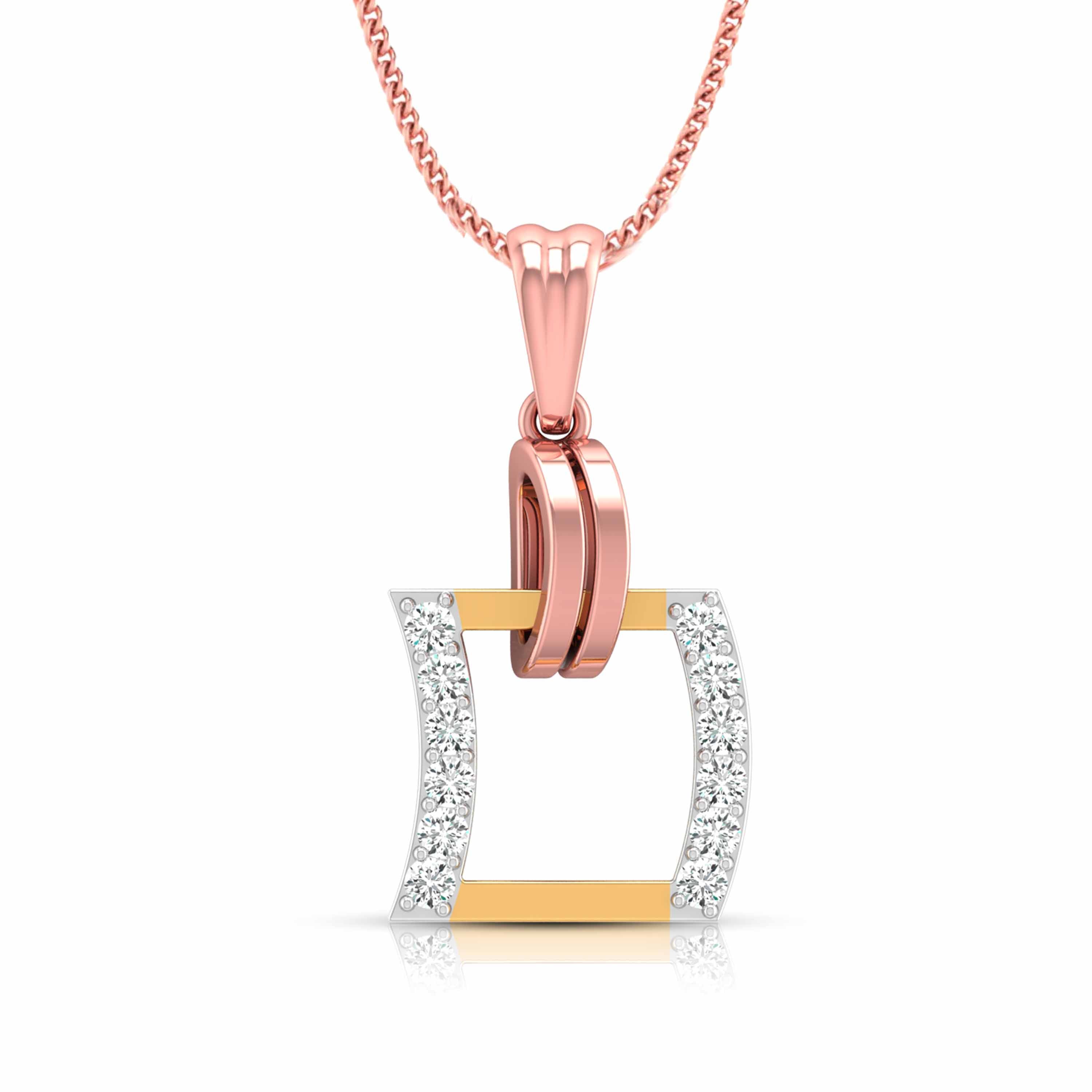 Magic Modern Geometric Tri-Tone Diamond Pendant