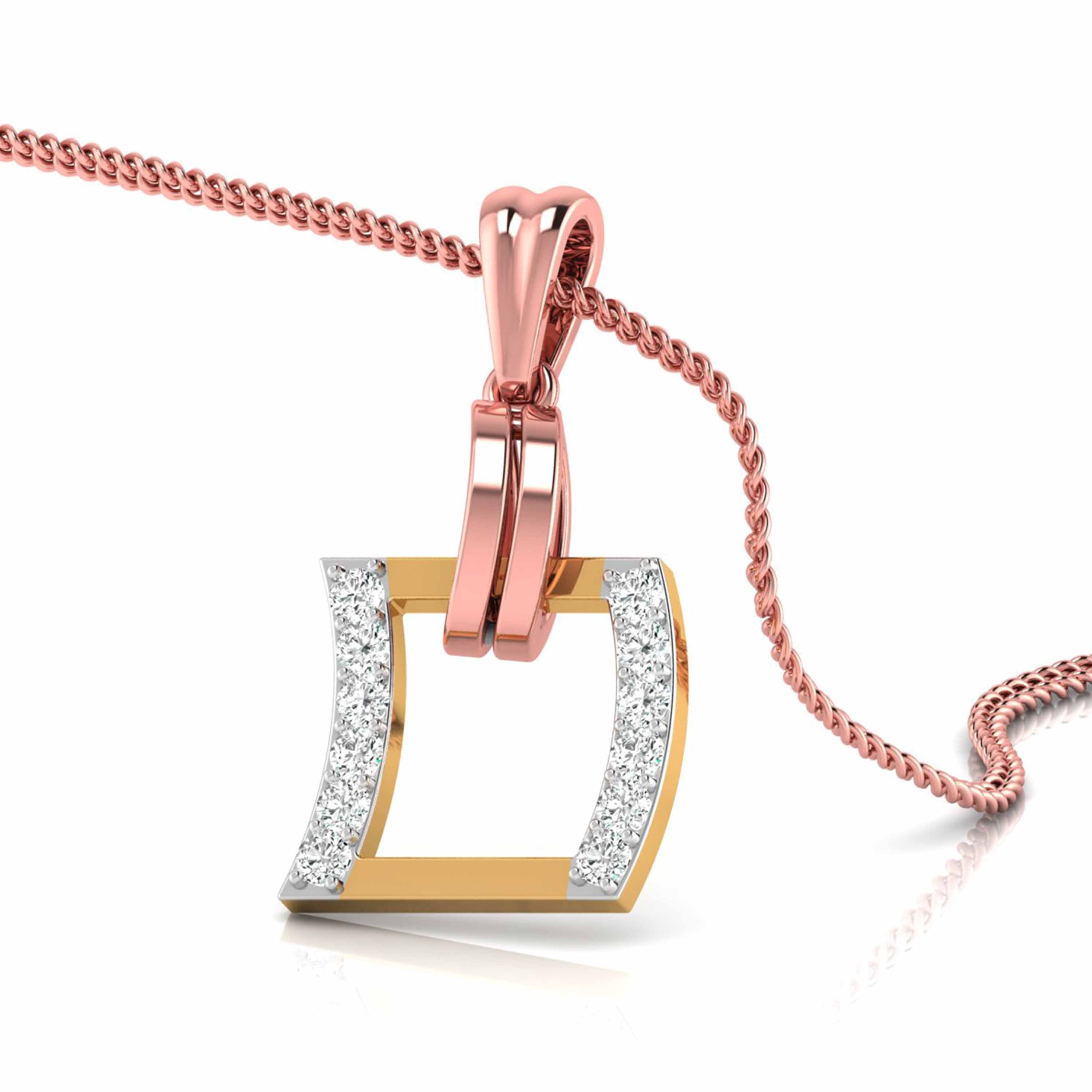 Magic Modern Geometric Tri-Tone Diamond Pendant