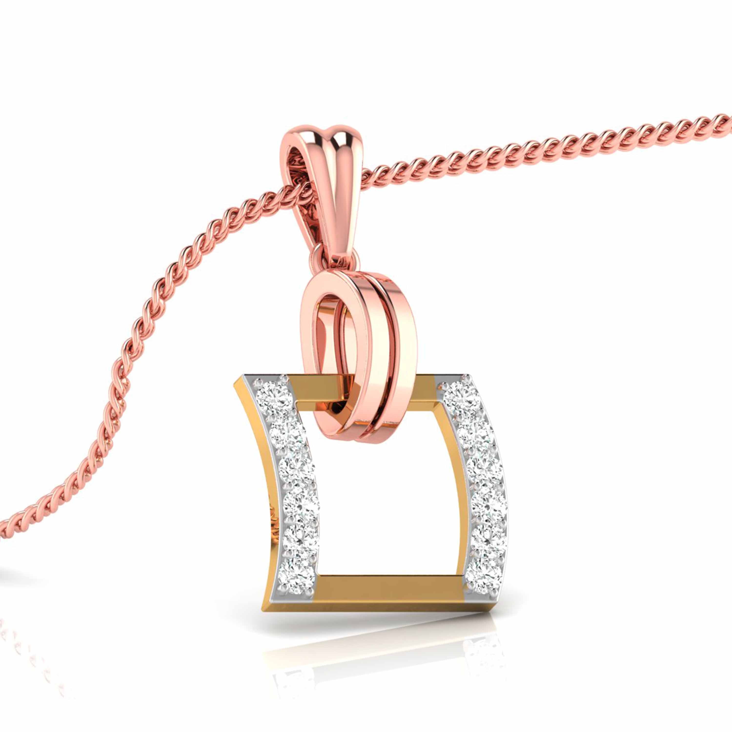 Magic Modern Geometric Tri-Tone Diamond Pendant