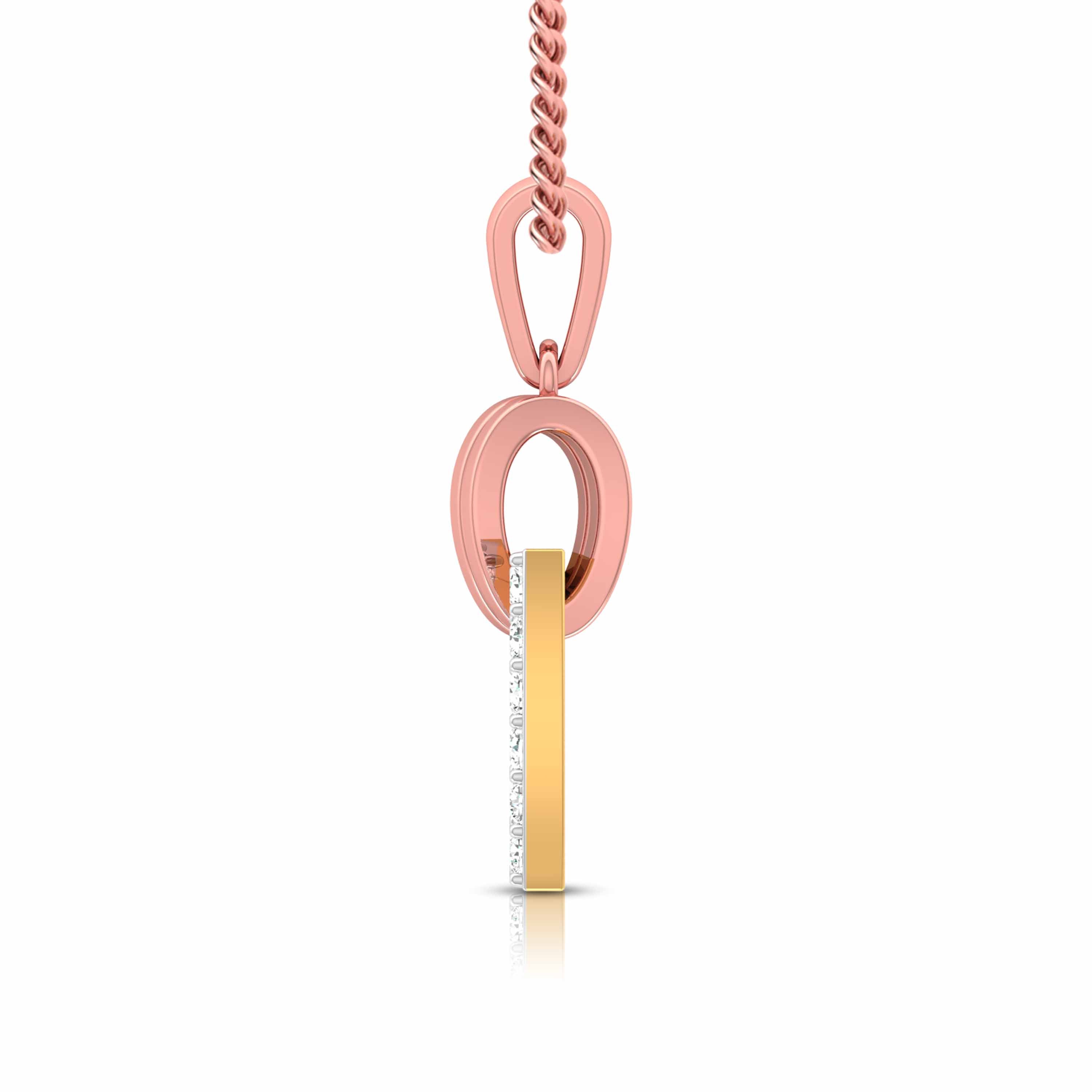 Magic Modern Geometric Tri-Tone Diamond Pendant