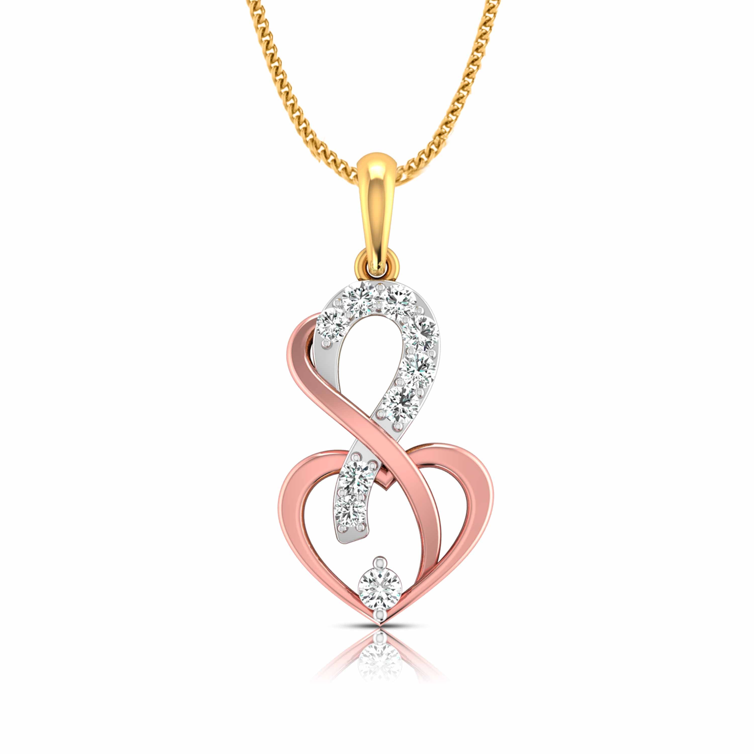 Magic Graceful Infinity & Heart Diamond Pendant