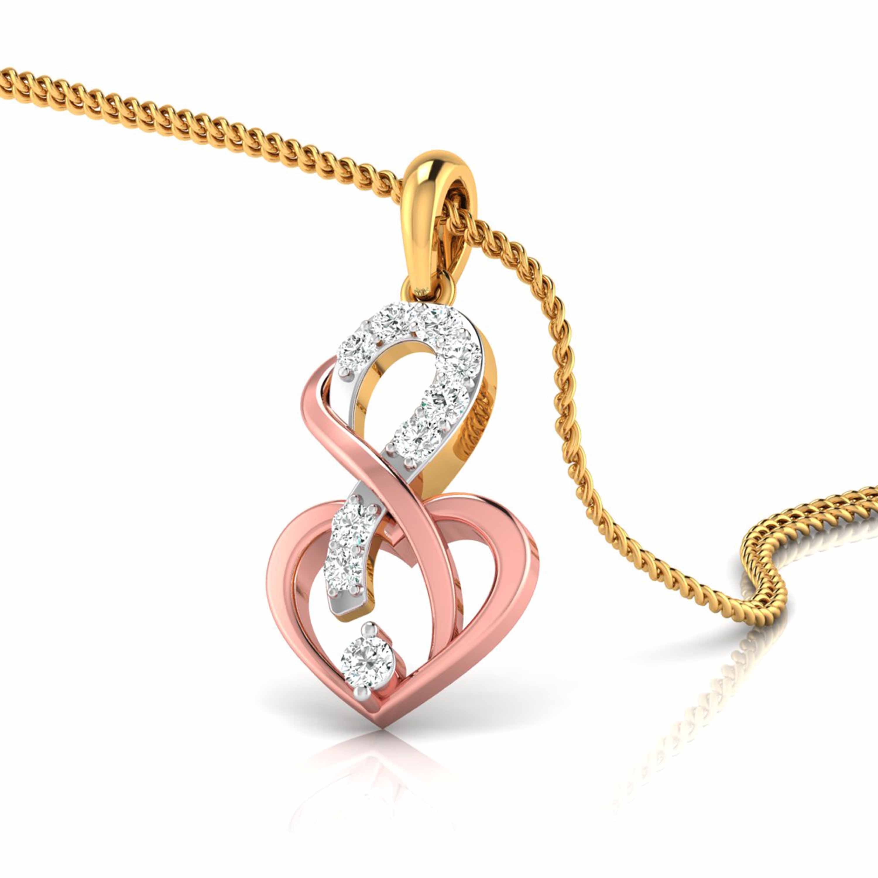 Magic Graceful Infinity & Heart Diamond Pendant