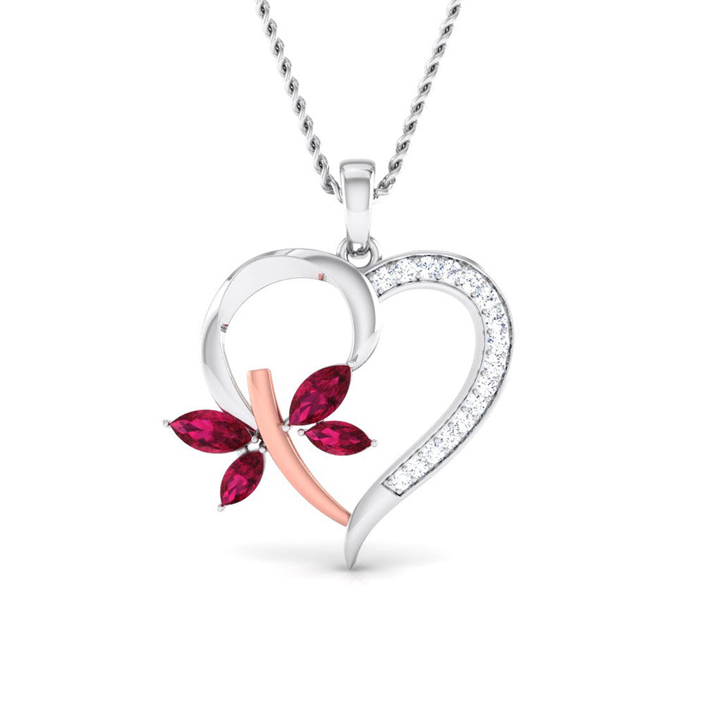 Magic Floral Charm Heart Shaped Valentine Pendant