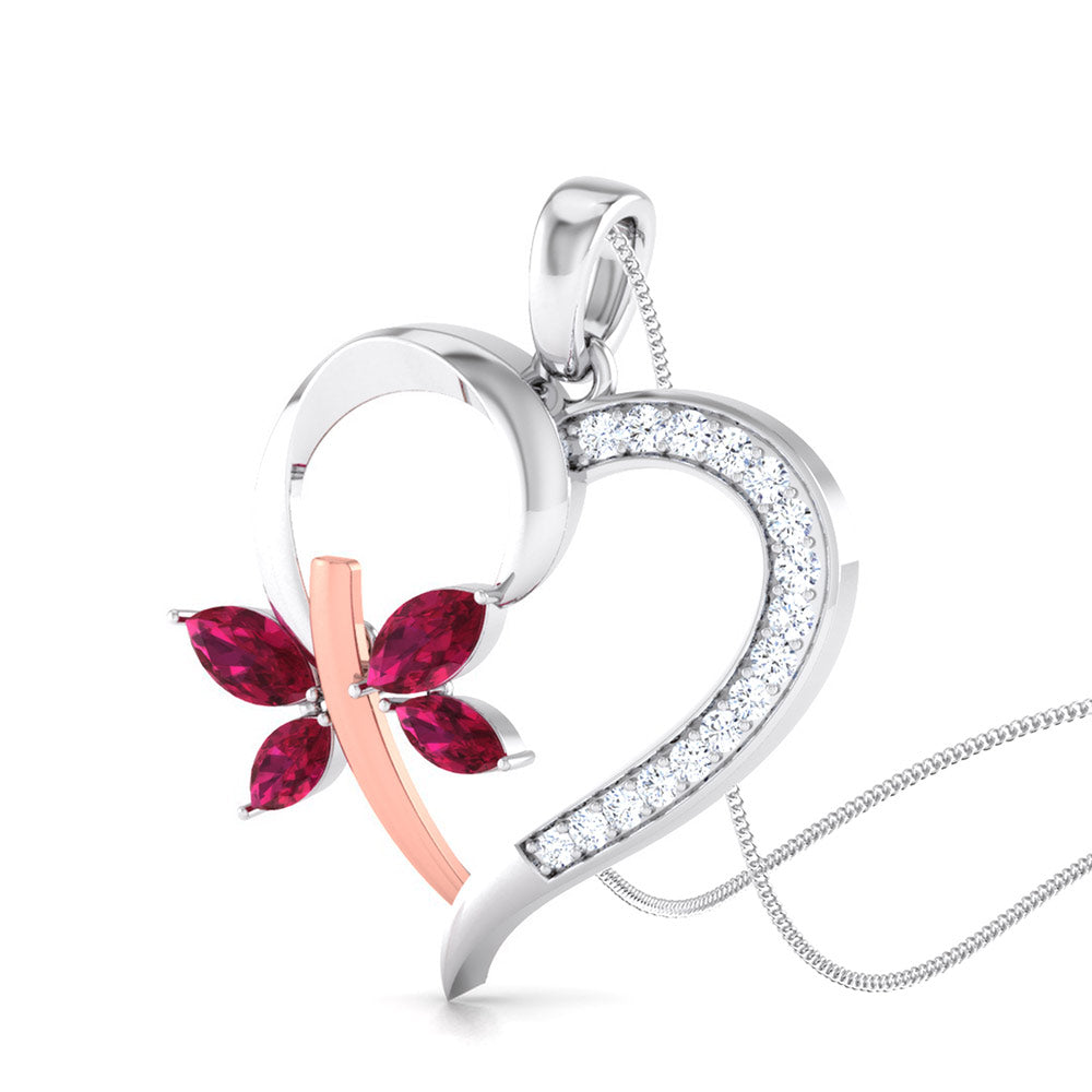 Magic Floral Charm Heart Shaped Valentine Pendant