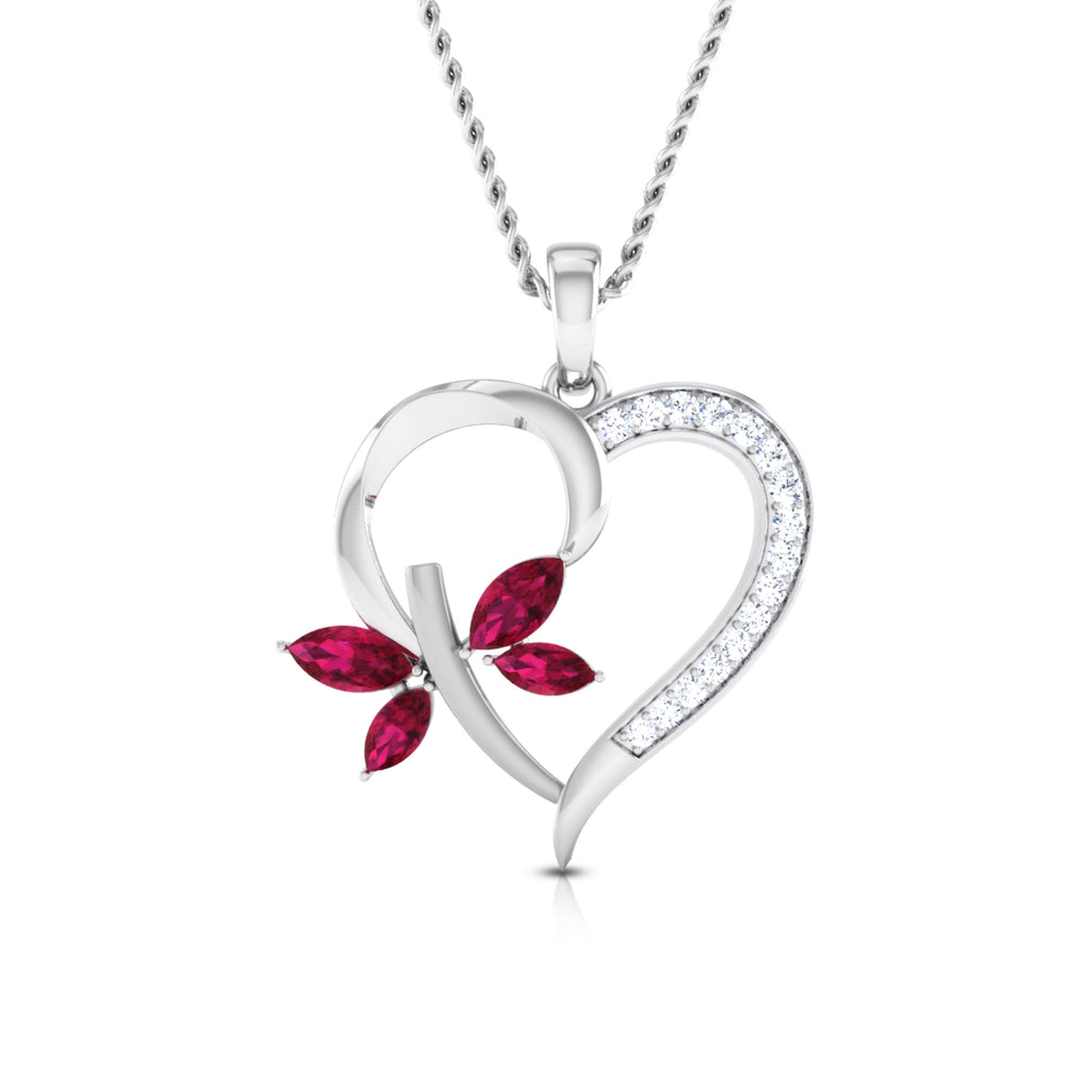 Magic Floral Charm Heart Shaped Valentine Pendant