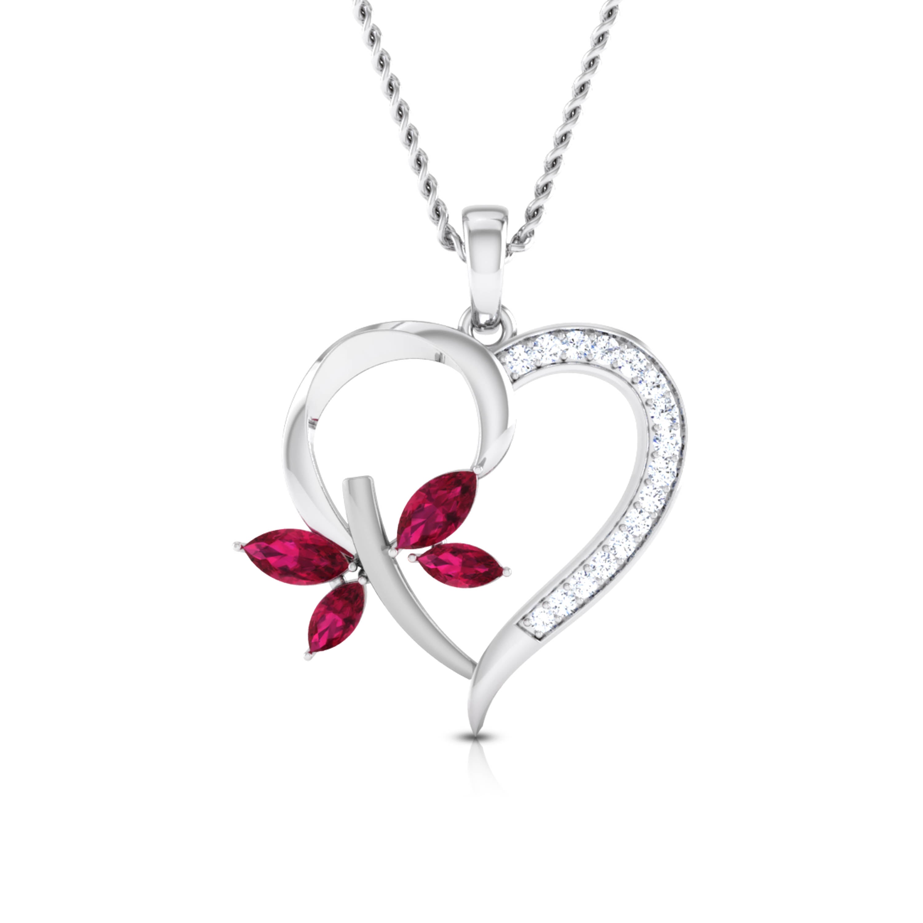 Magic Floral Charm Heart Shaped Valentine Pendant