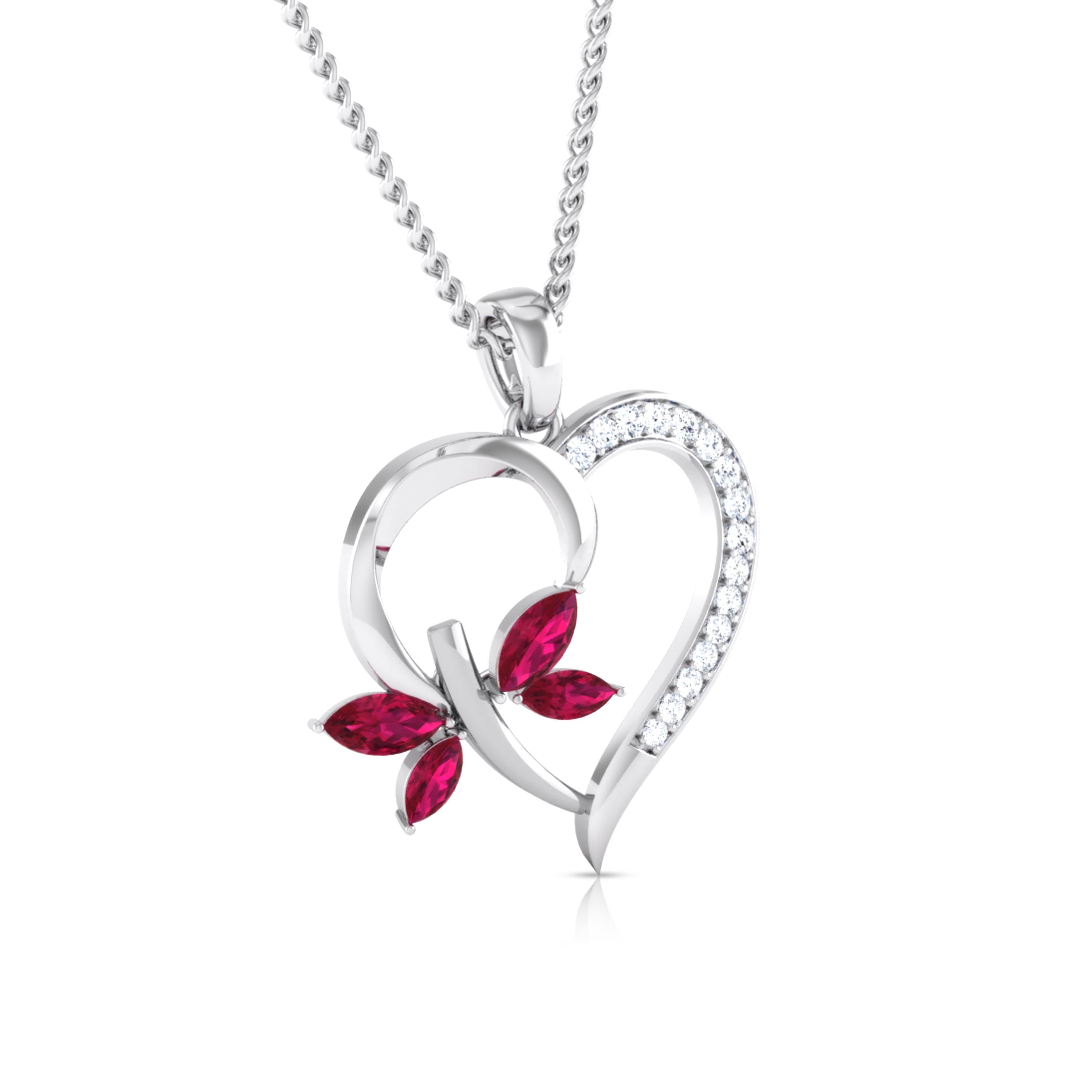 Magic Floral Charm Heart Shaped Valentine Pendant