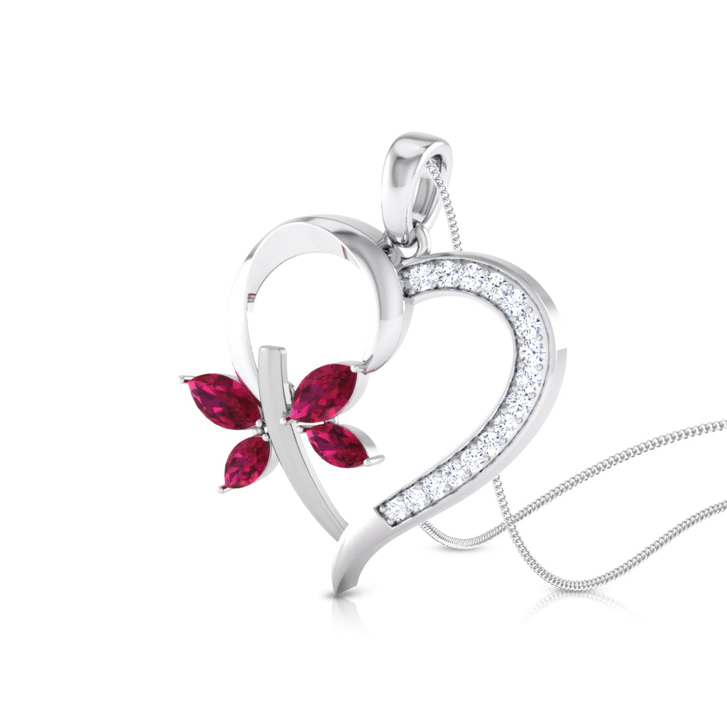 Magic Floral Charm Heart Shaped Valentine Pendant