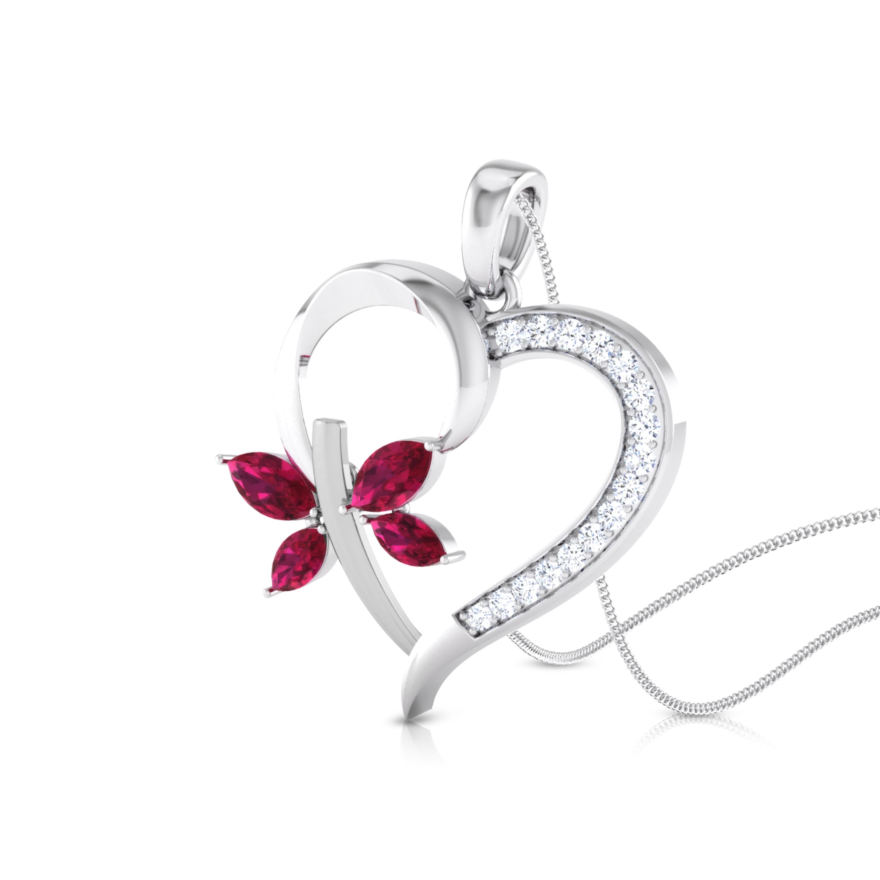 Magic Floral Charm Heart Shaped Valentine Pendant