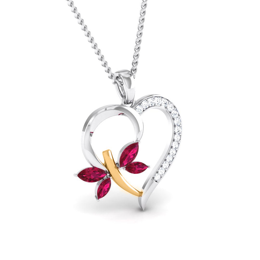 Magic Floral Charm Heart Shaped Valentine Pendant