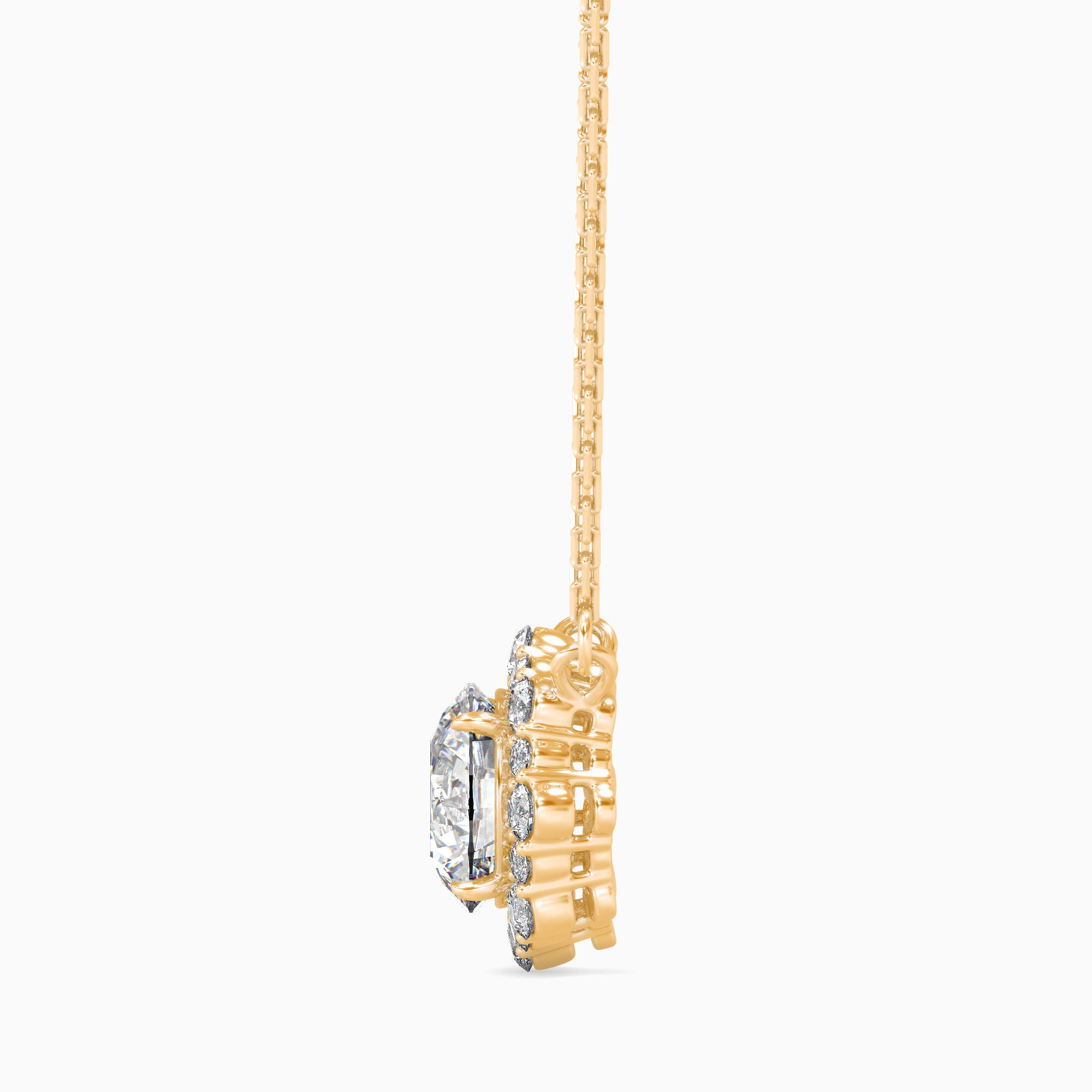 Magic Alluring Beaded Solitare Diamond Pendant