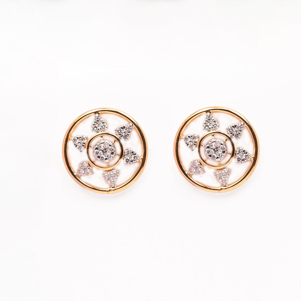Magic Contemporary Flower Studded Earrings