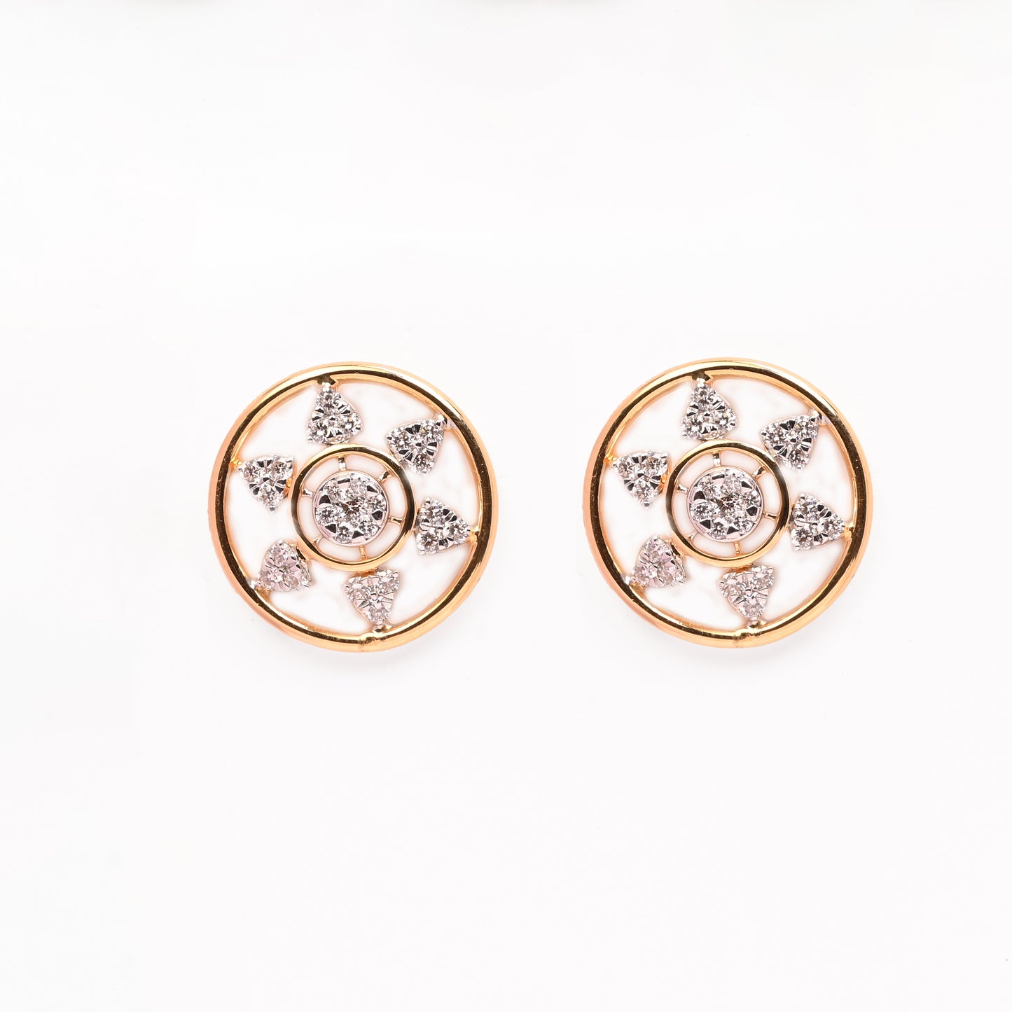 Magic Contemporary Flower Studded Earrings