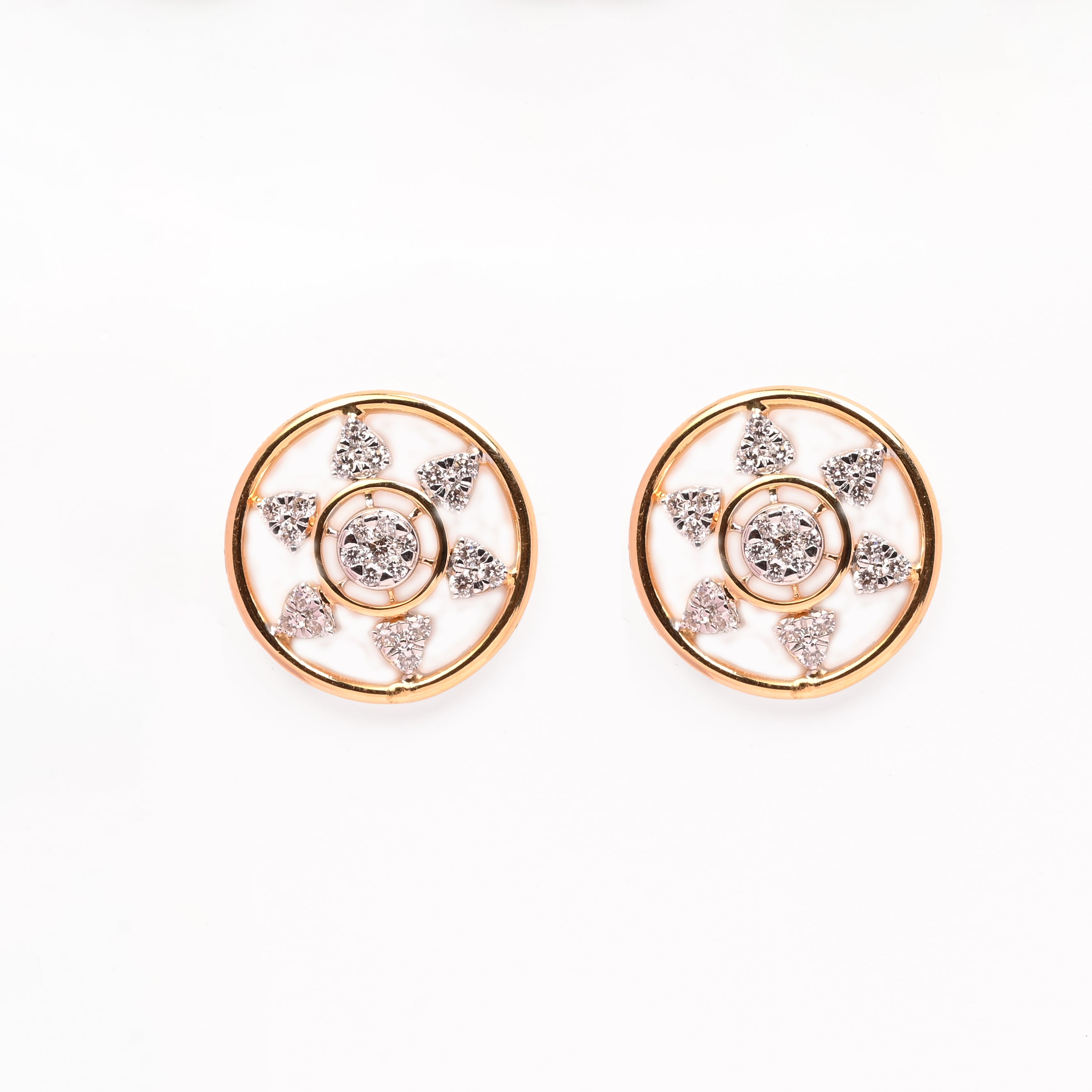 Magic Contemporary Flower Studded Earrings