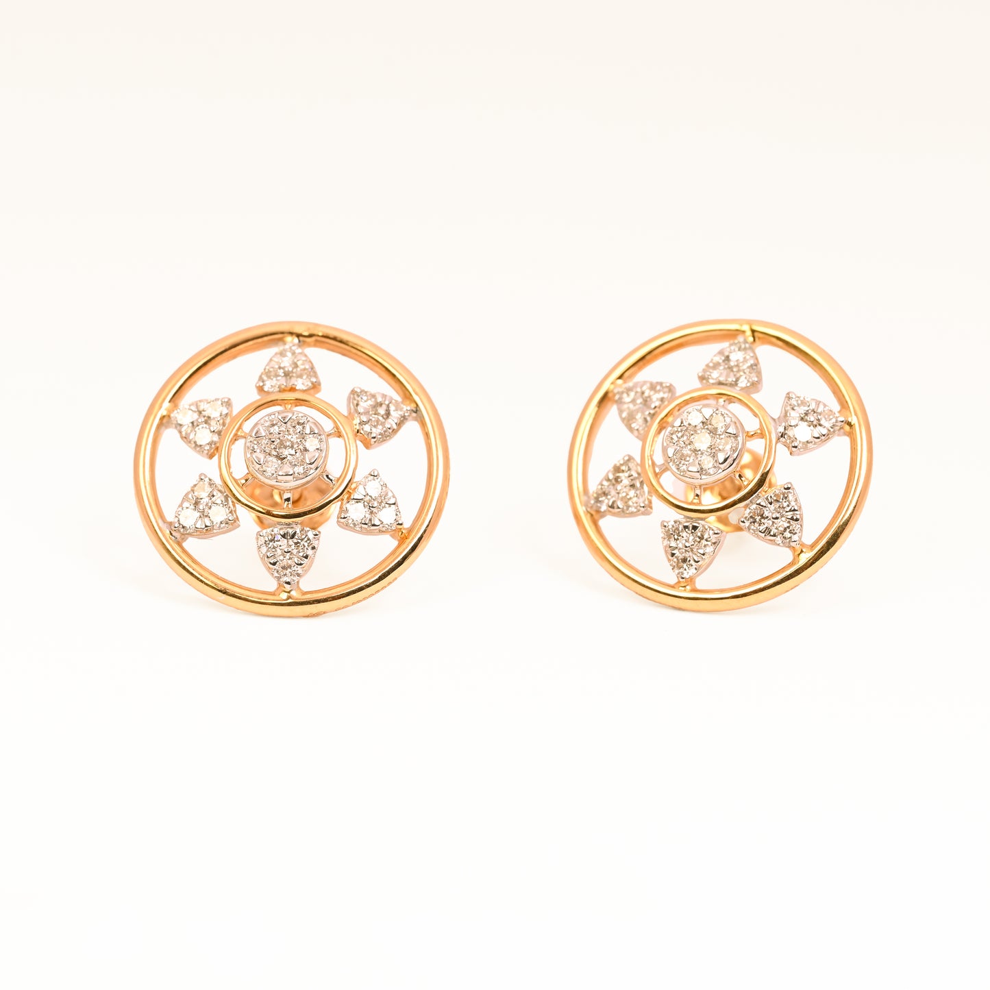 Magic Contemporary Flower Studded Earrings