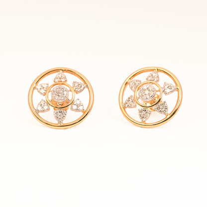 Magic Contemporary Flower Studded Earrings