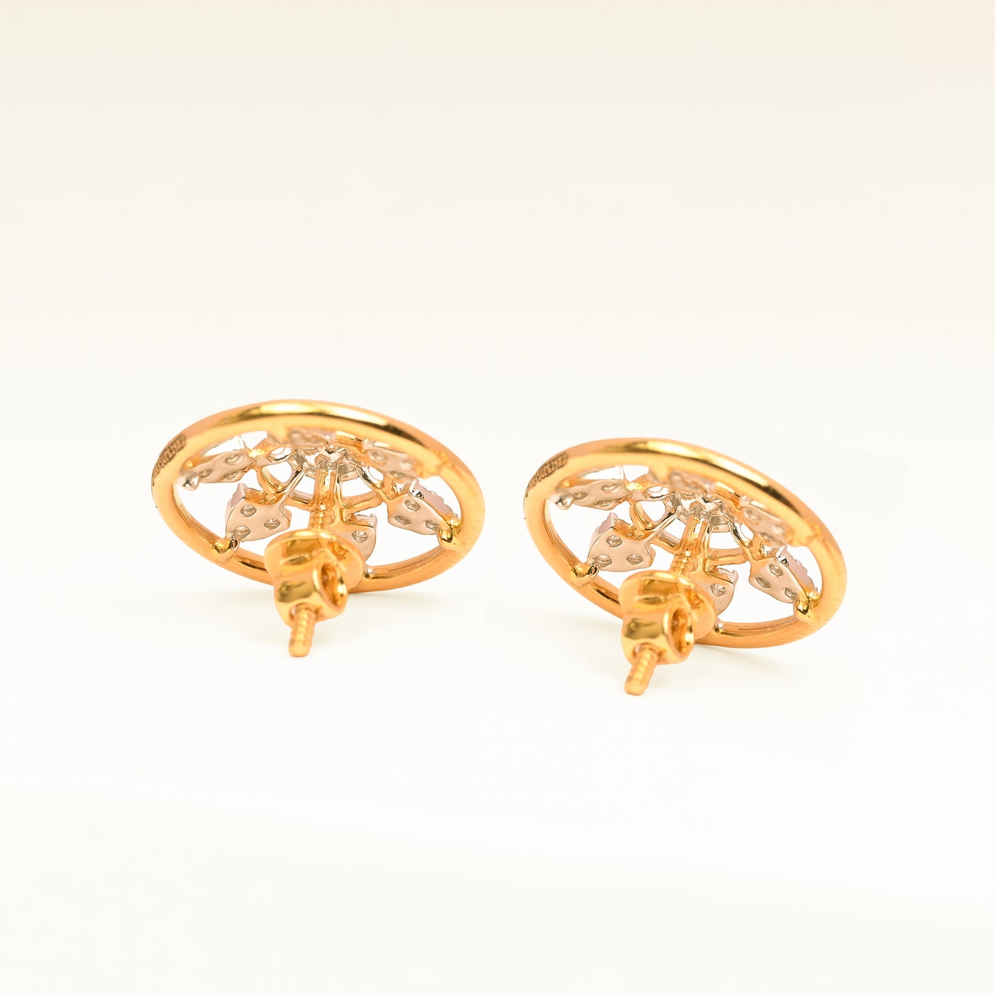 Magic Contemporary Flower Studded Earrings