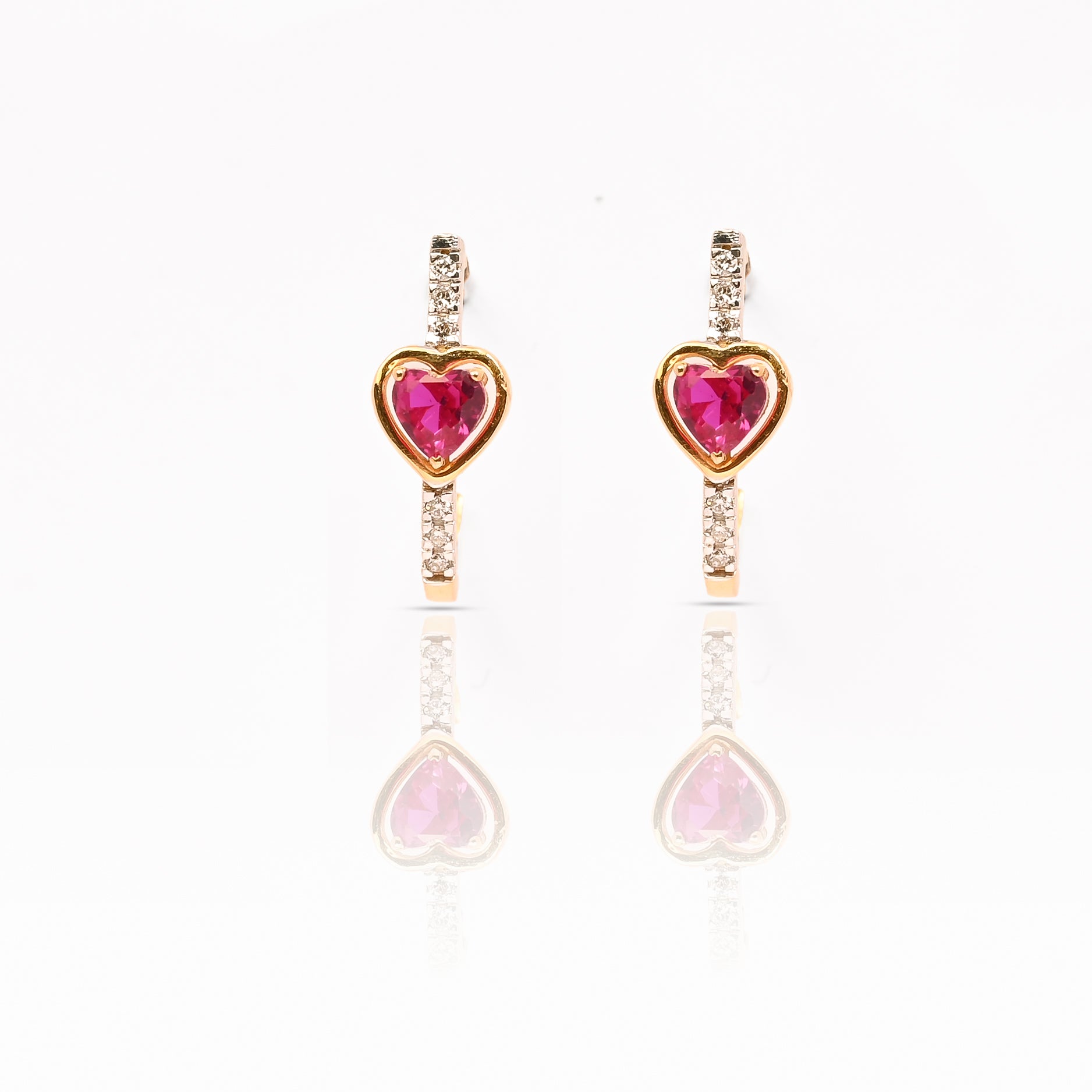 Magic Studded Heart Hoop Earrings