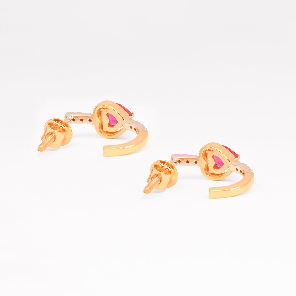 Magic Studded Heart Hoop Earrings