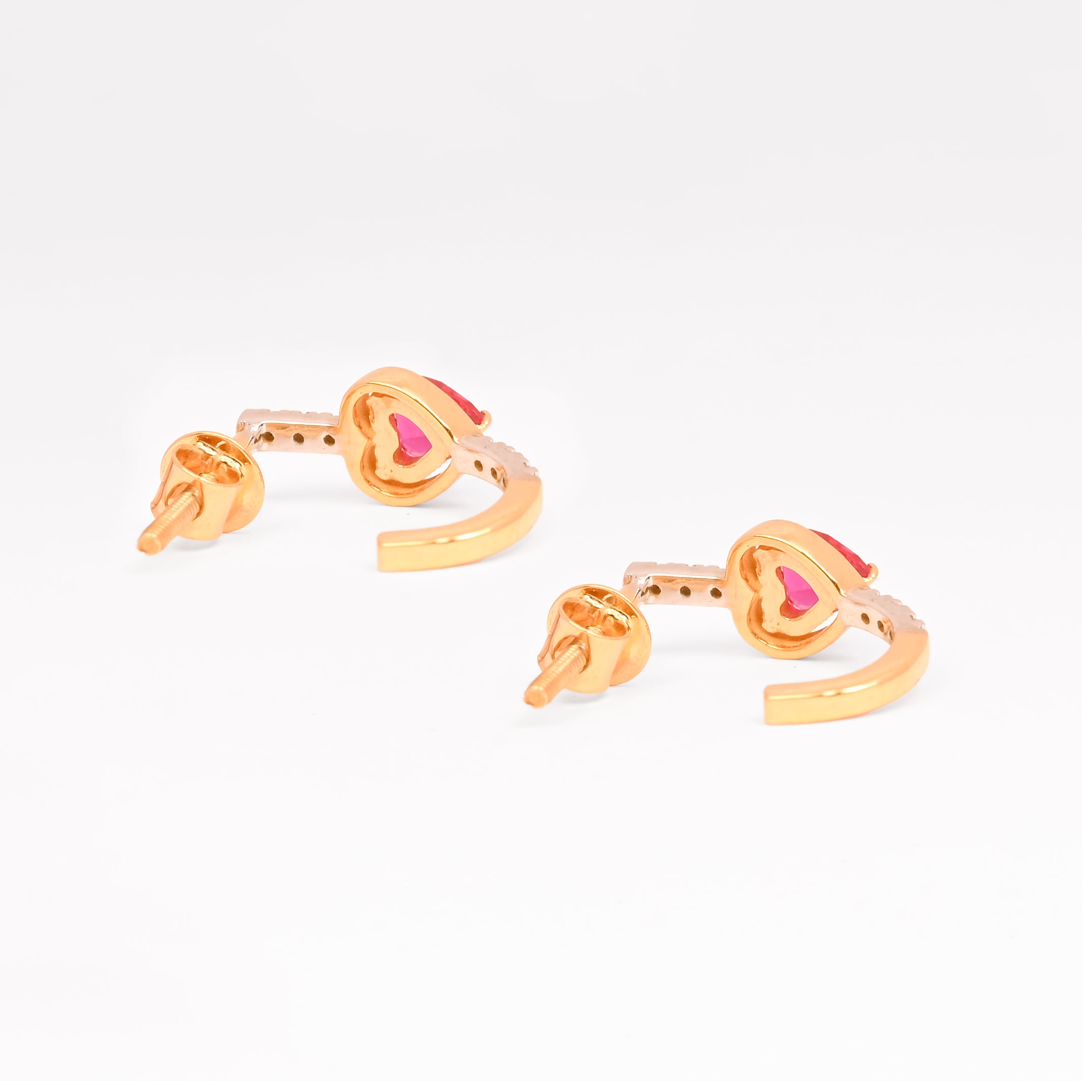 Magic Studded Heart Hoop Earrings
