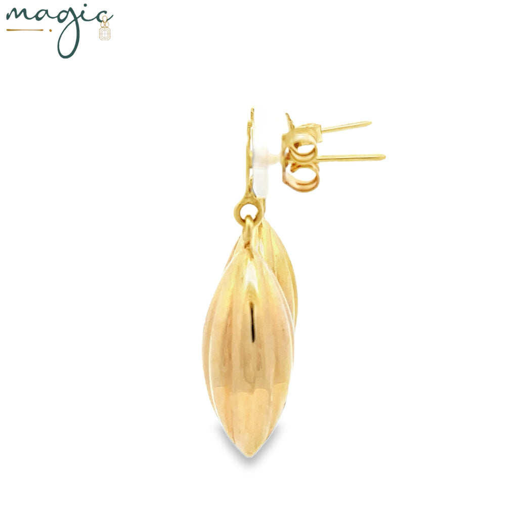 Luminous Gold Textured Drop Earrings