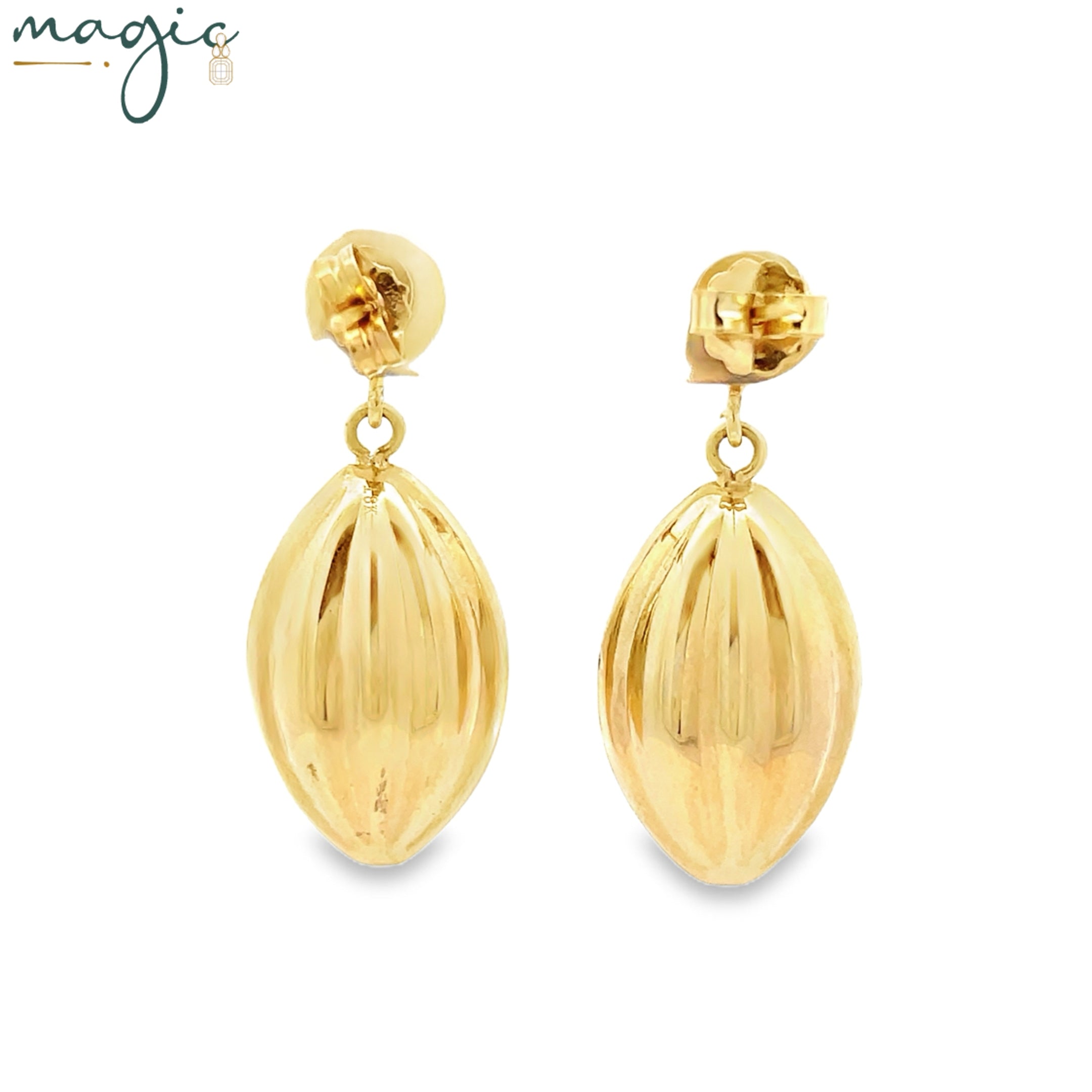 Luminous Gold Textured Drop Earrings