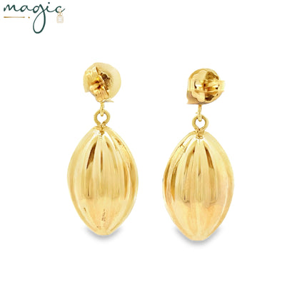 Luminous Gold Textured Drop Earrings