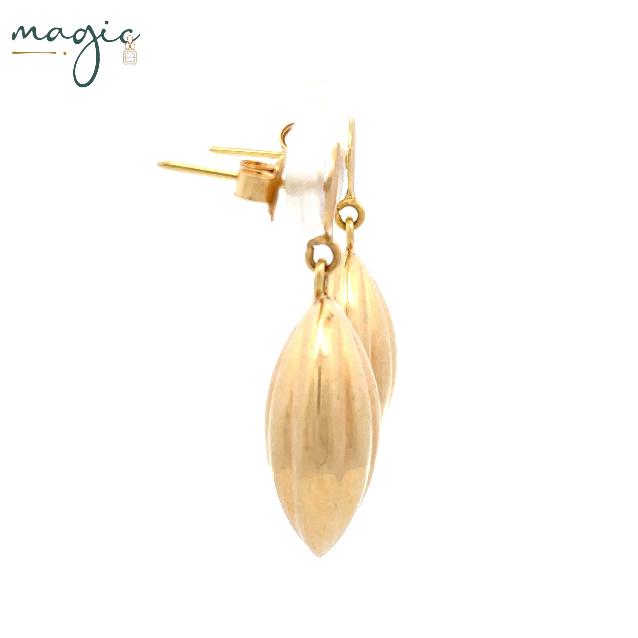 Luminous Gold Textured Drop Earrings