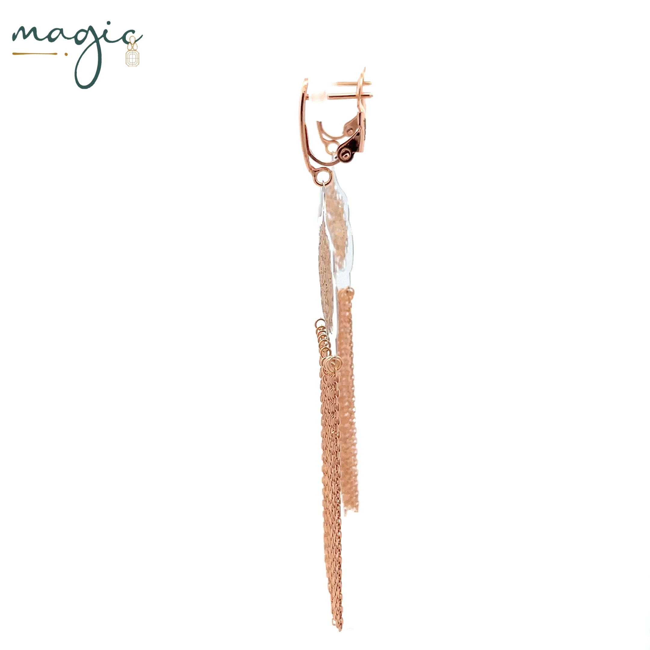 Rose Gold Fringe Drop Danglers