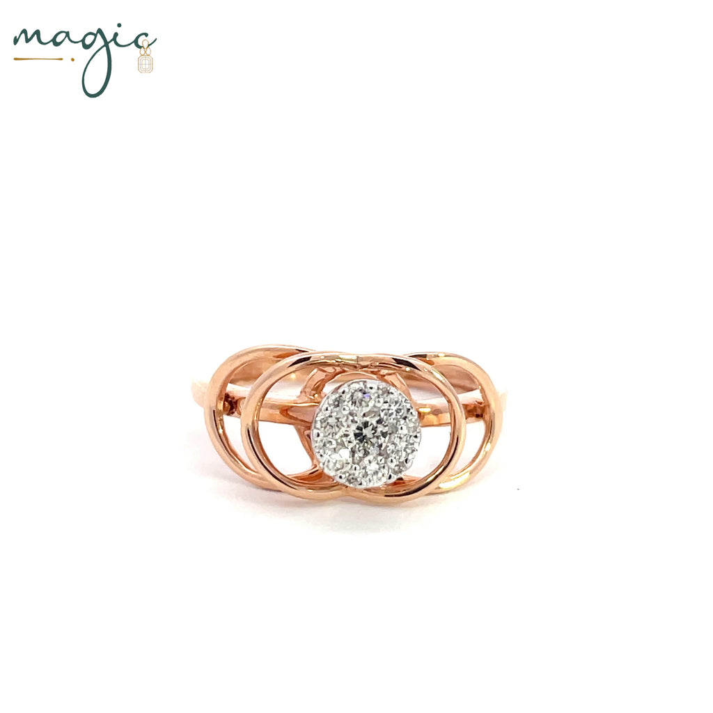 Magic Interwinning Glorious Flower  Diamond Ring