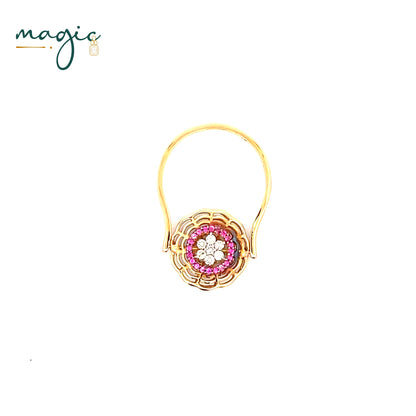 Magic Whippy Diamond Studded Daisy Gold Ring