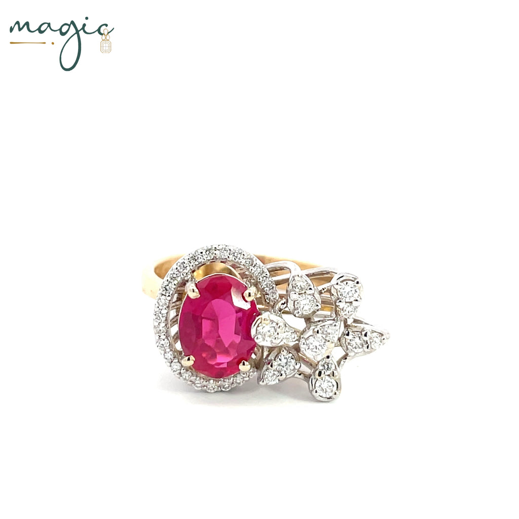 Magic Encircled Reflected Flowering Oval Ring