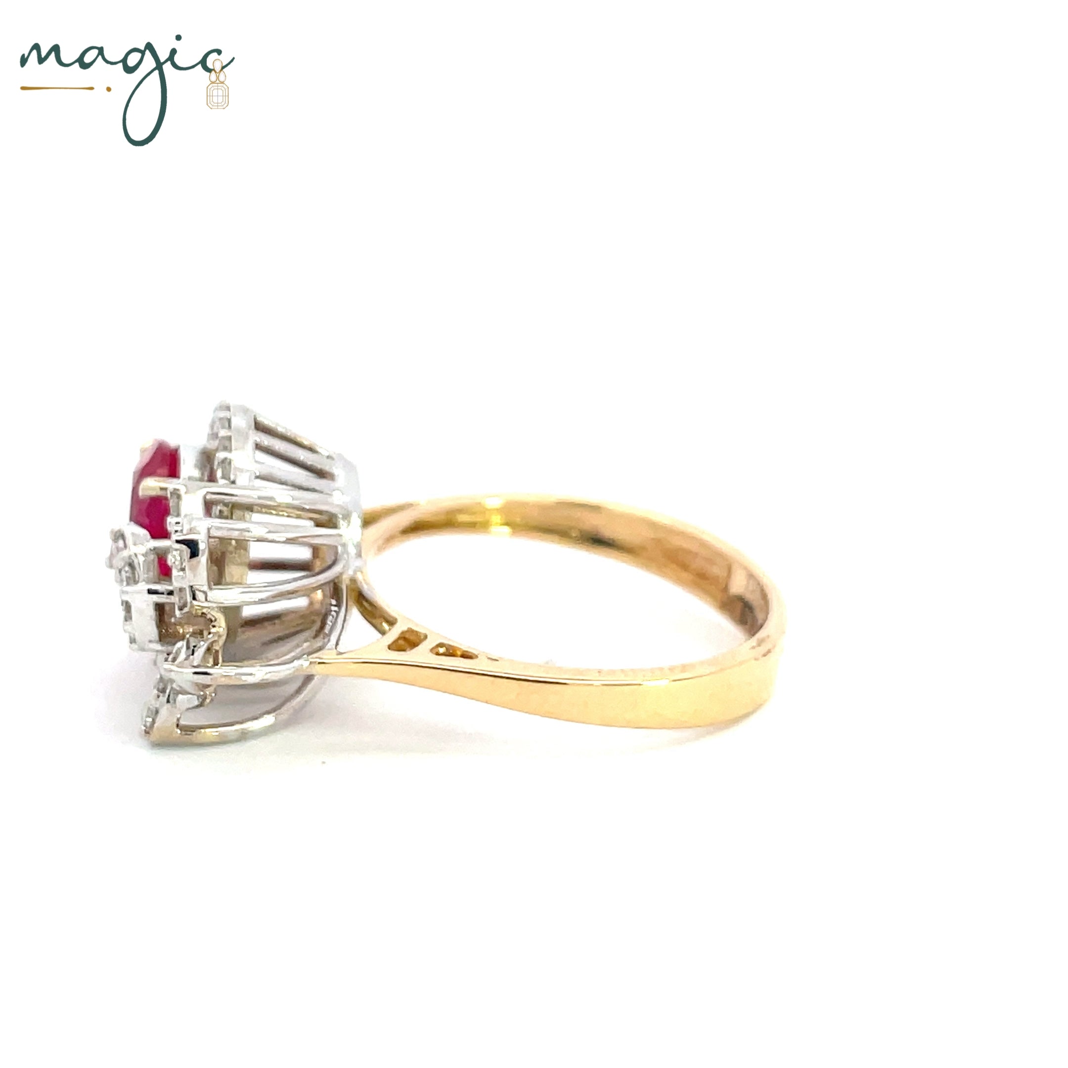 Magic Encircled Reflected Flowering Oval Ring
