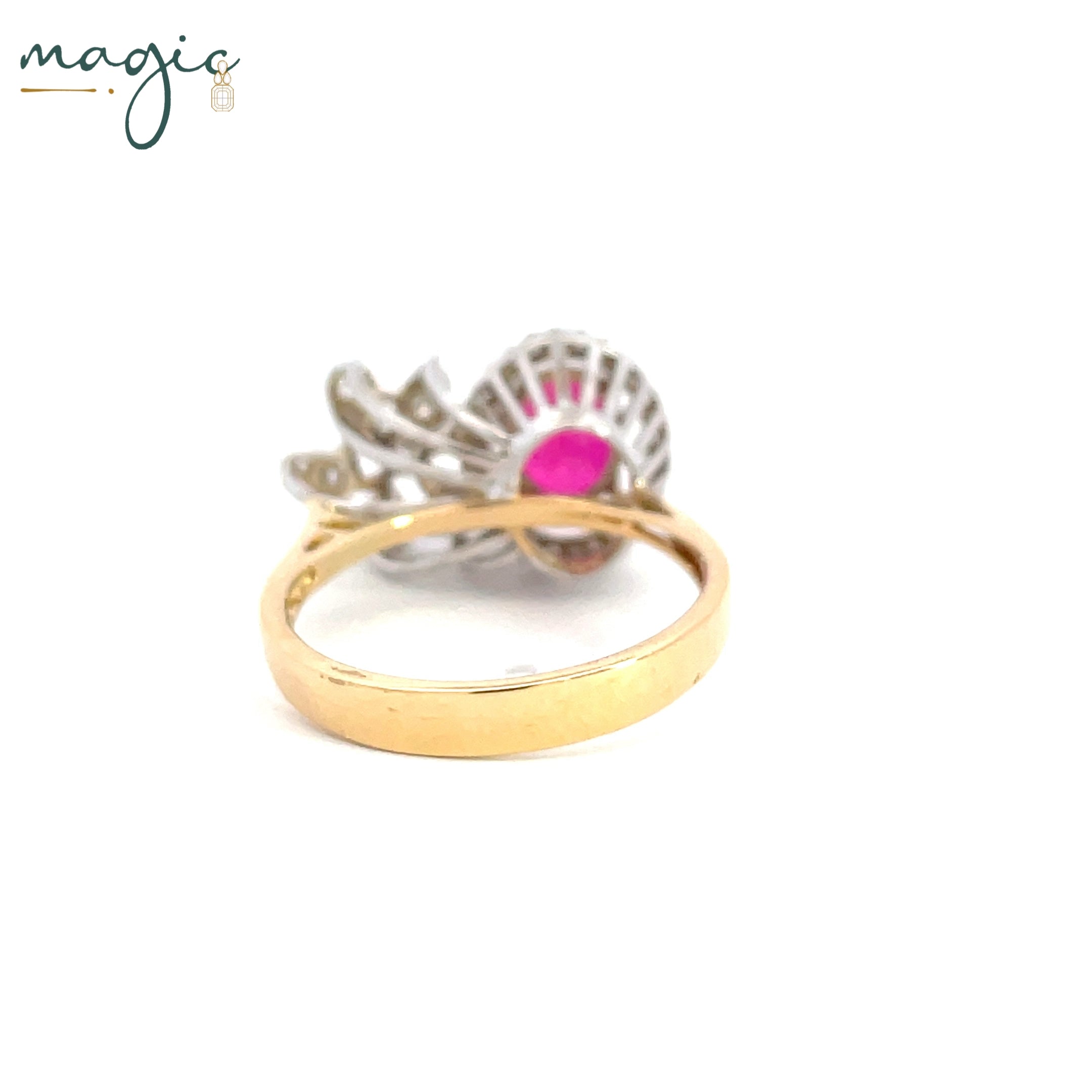 Magic Encircled Reflected Flowering Oval Ring
