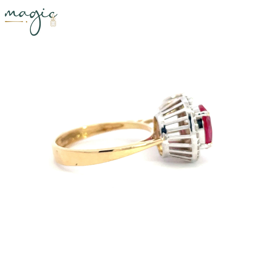 Magic Encircled Reflected Flowering Oval Ring