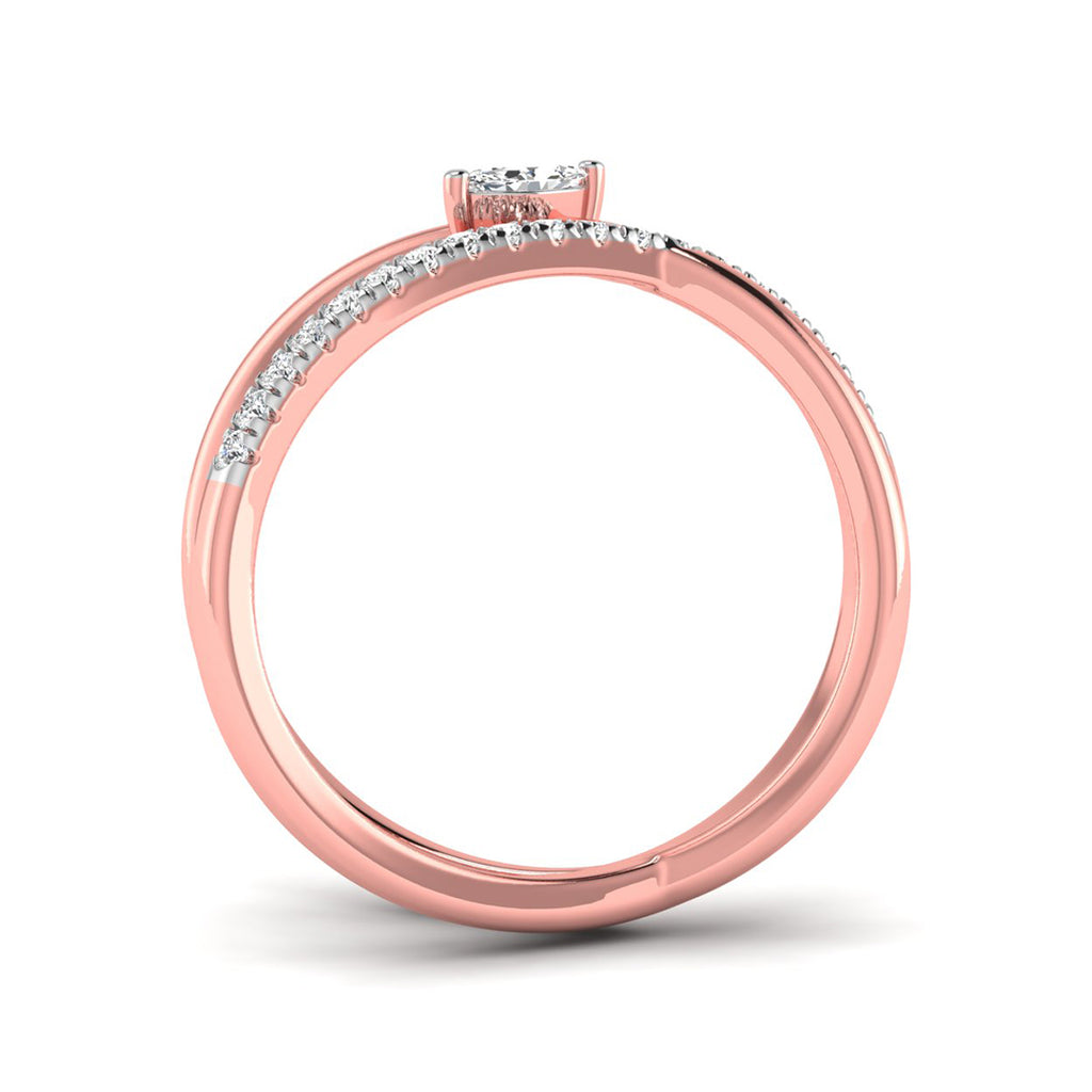 Magic Crossover Open-Band Gold Diamond Ring