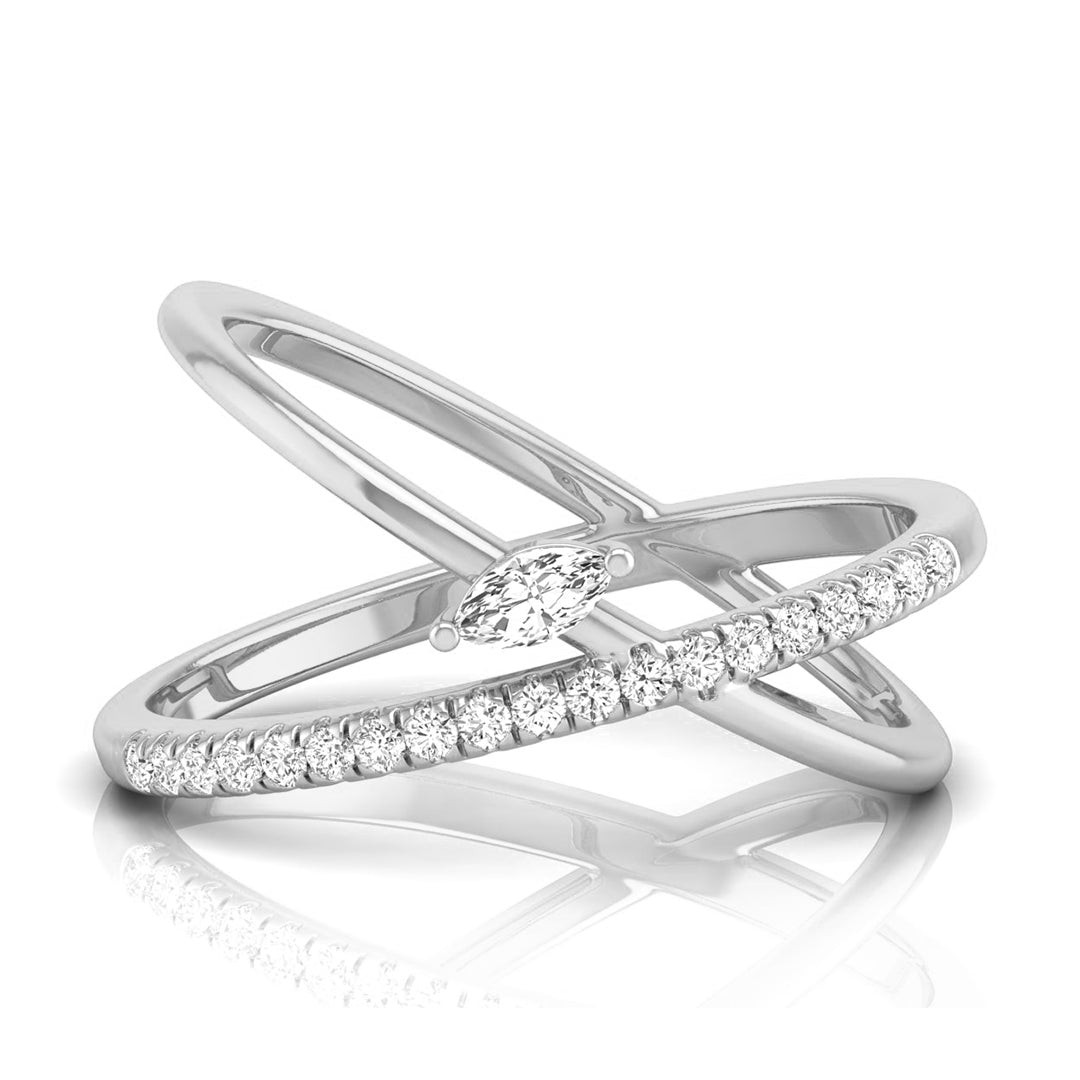 Magic Crossover Open-Band Gold Diamond Ring