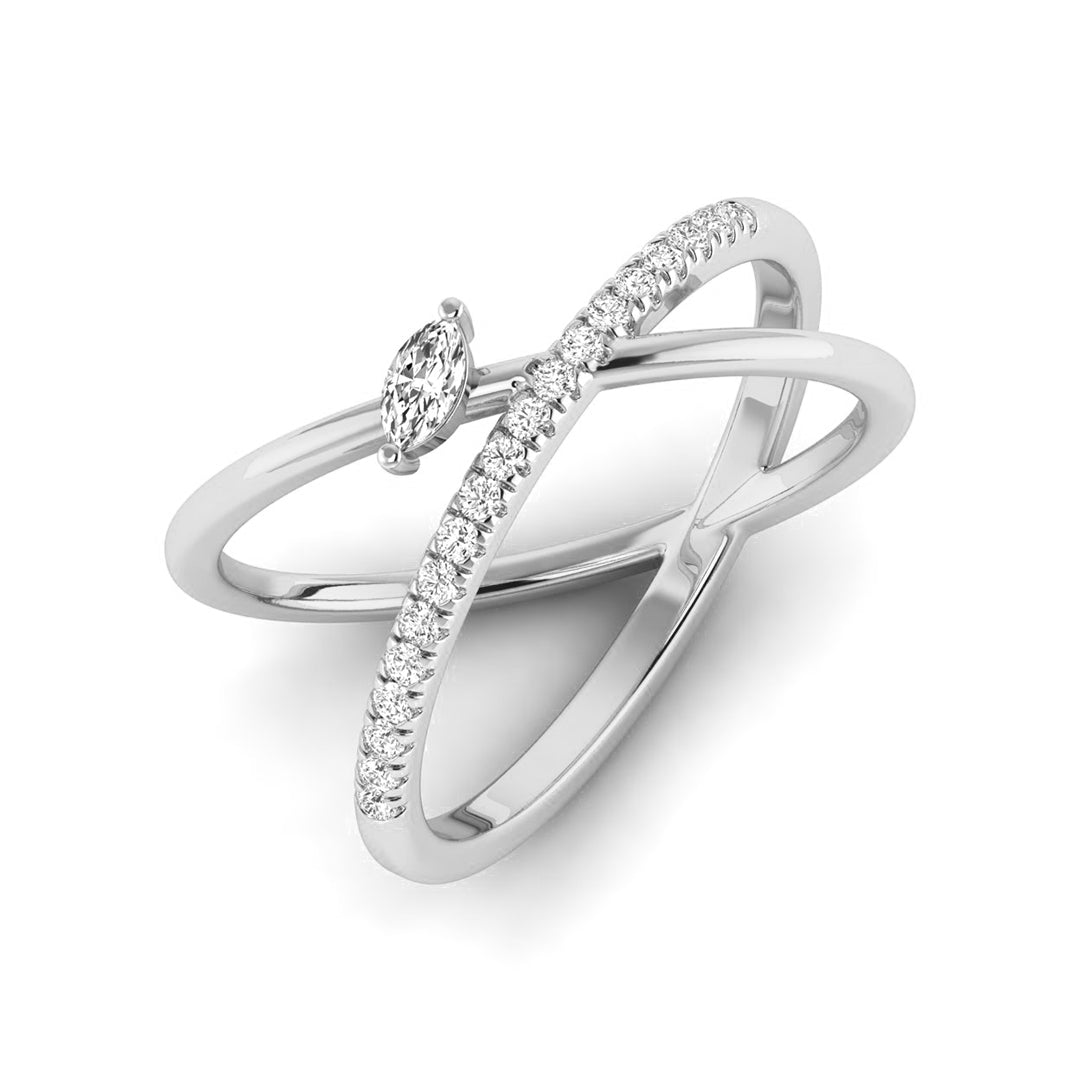 Magic Crossover Open-Band Gold Diamond Ring