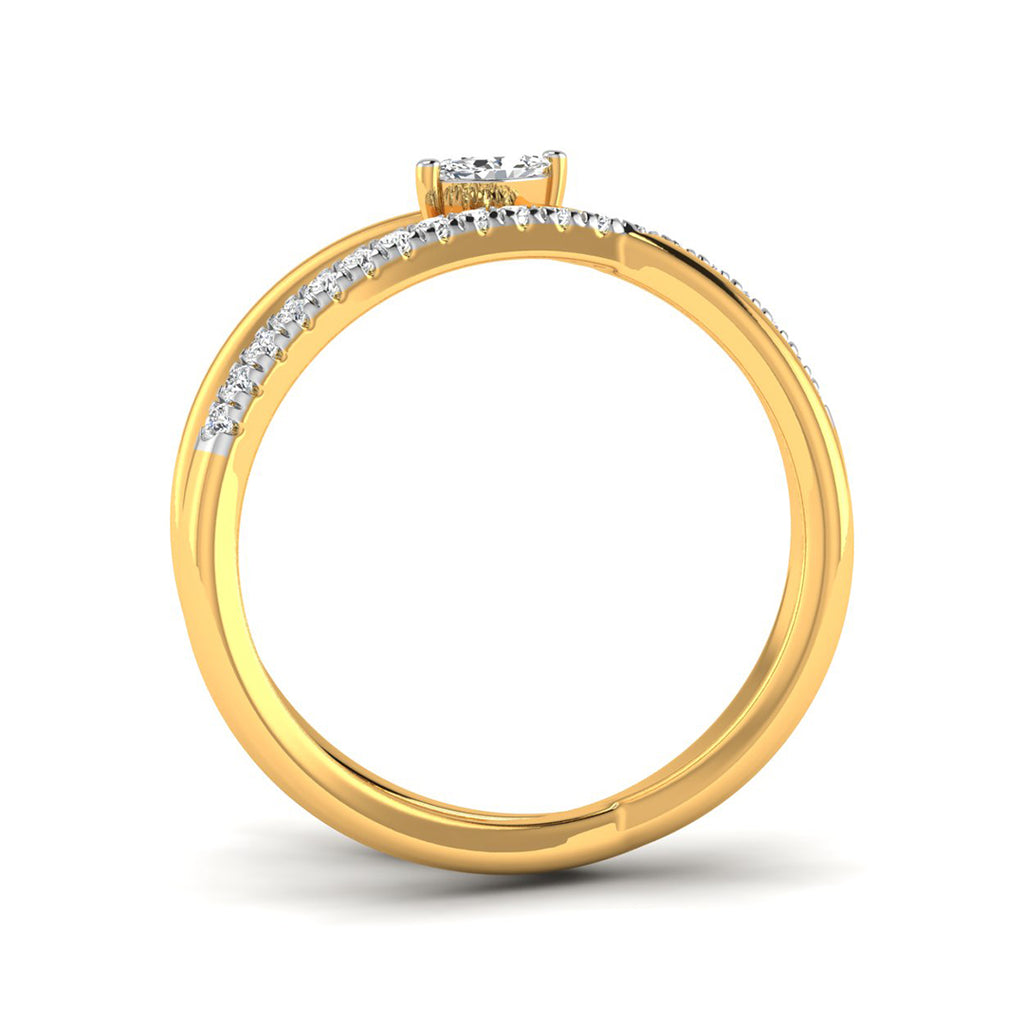 Magic Crossover Open-Band Gold Diamond Ring
