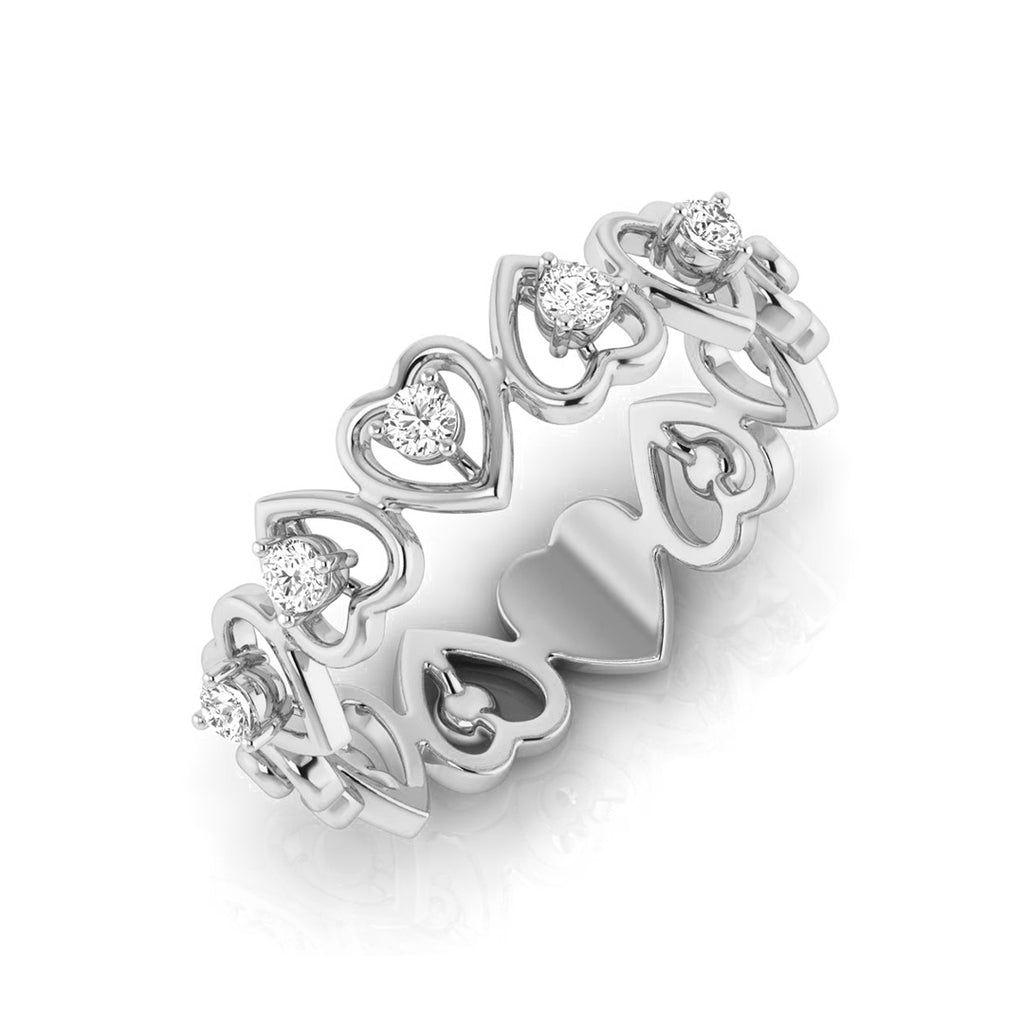 Magic Modern Heart-Shaped Diamond Band