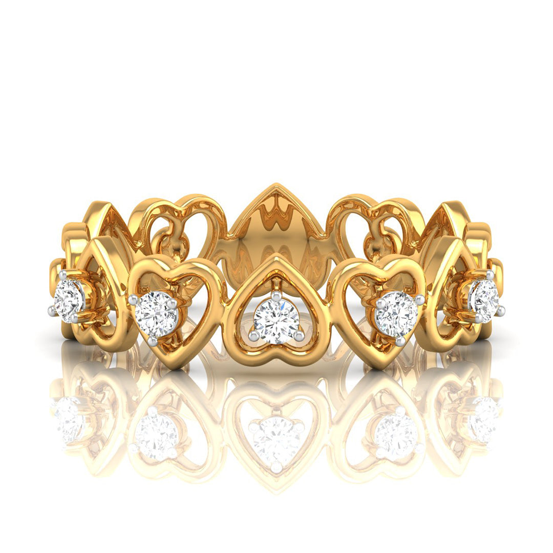Magic Modern Heart-Shaped Diamond Band