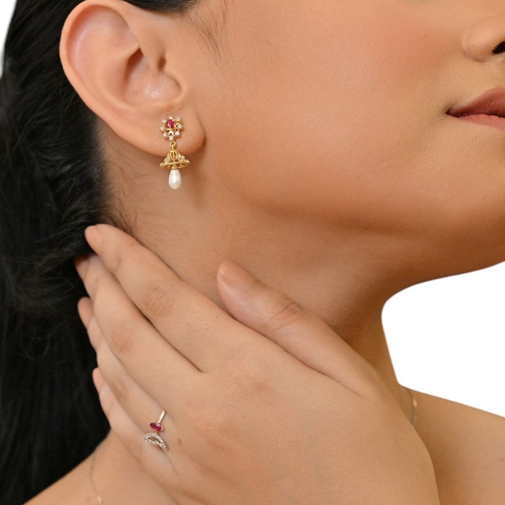 Magic Traditional Pearl Drop Jhumka