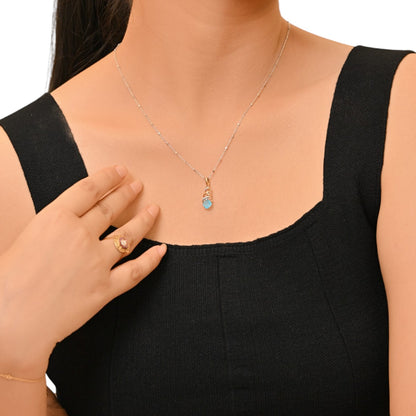 Horizon of Sky Blue Magic Spiral Pendant