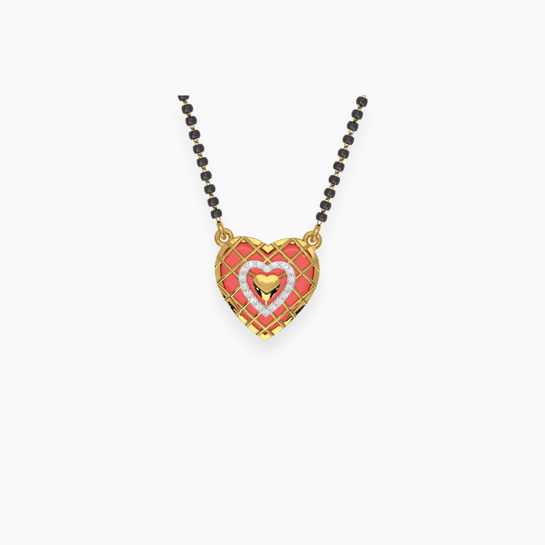 Magic Pink Heart Mangalsutra