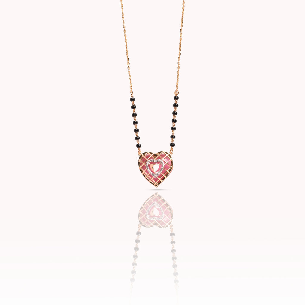Magic Pink Heart Mangalsutra
