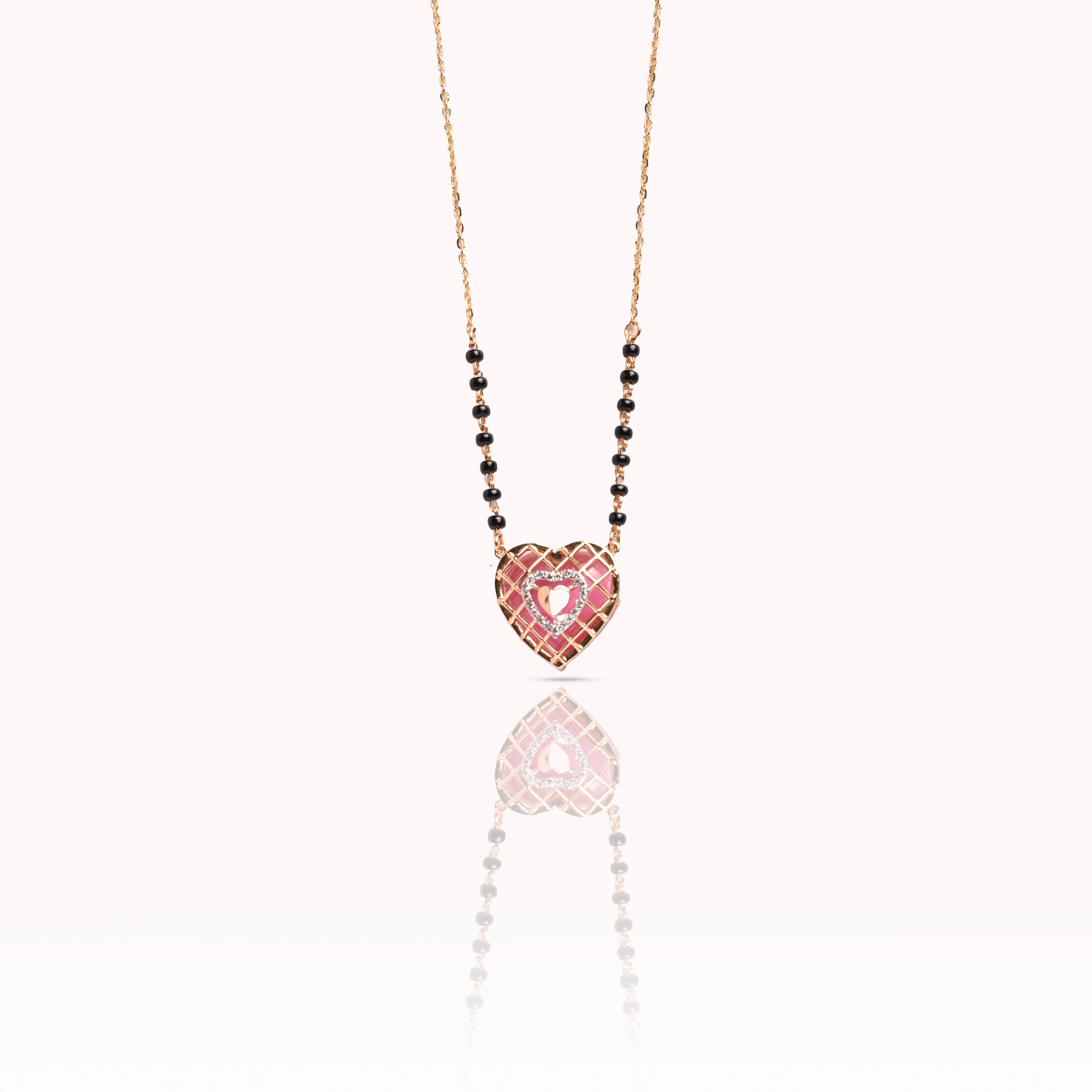 Magic Pink Heart Mangalsutra