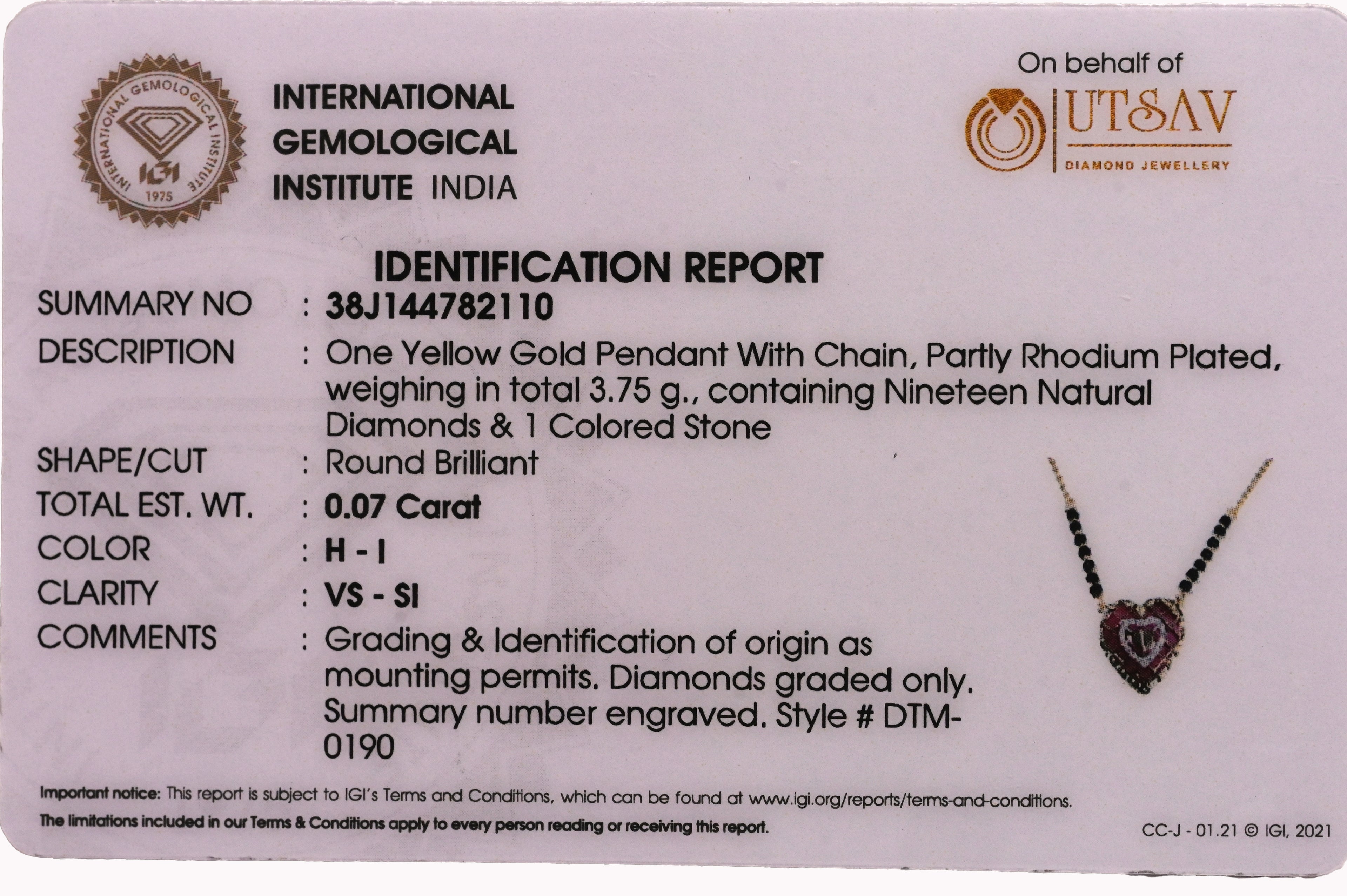 Magic Pink Heart Mangalsutra