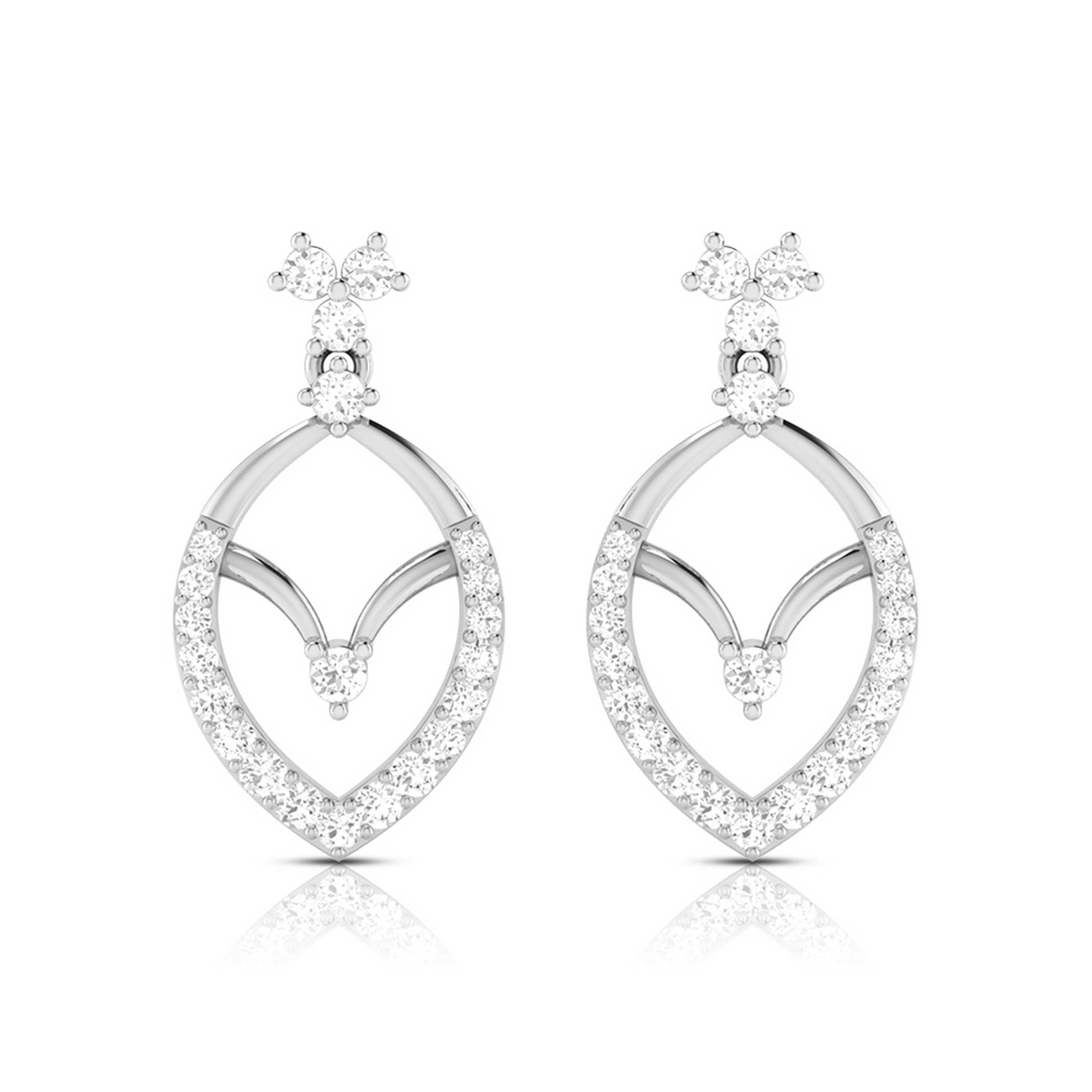 Magic Graceful Marquise Gold and Diamond Drop Earrings