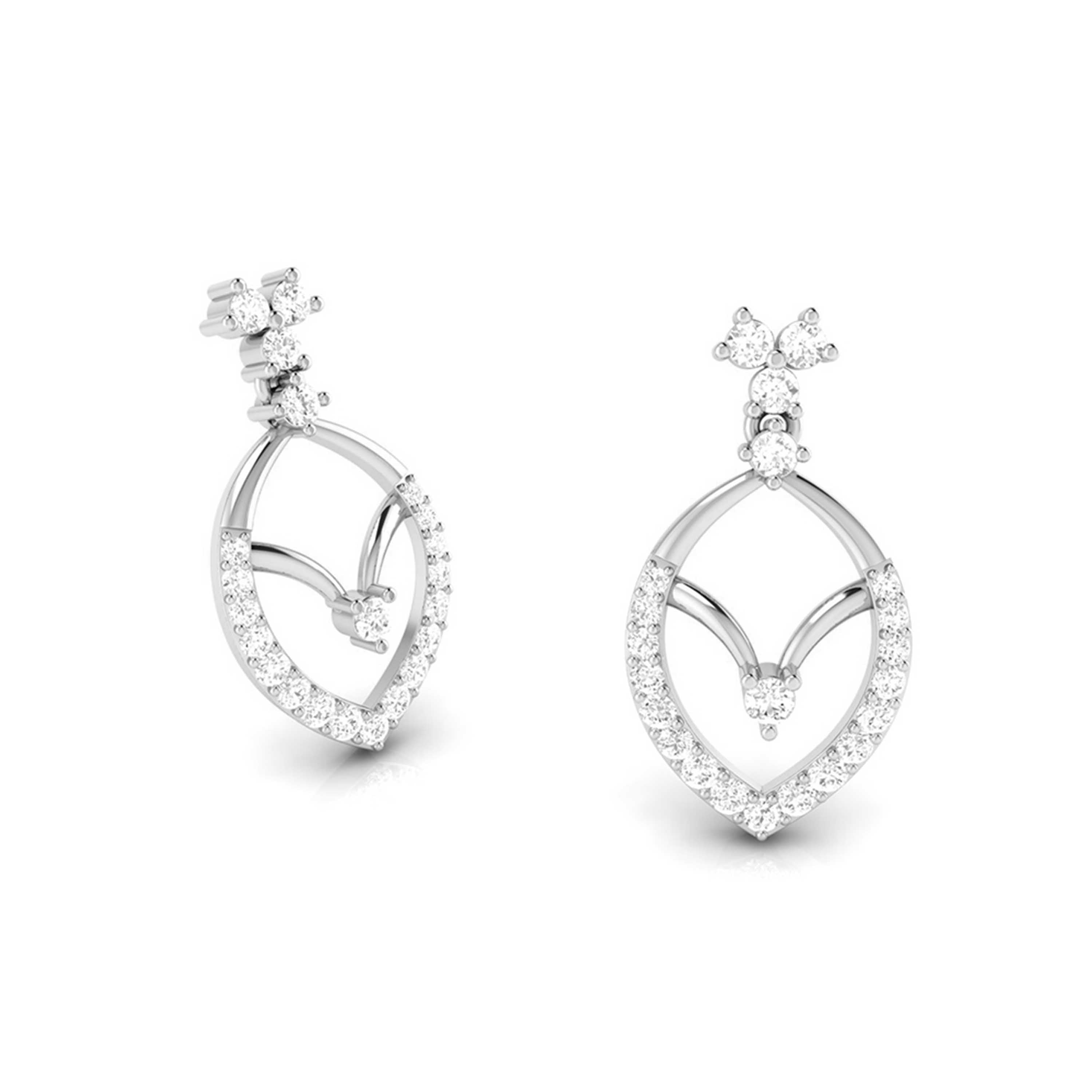 Magic Graceful Marquise Gold and Diamond Drop Earrings